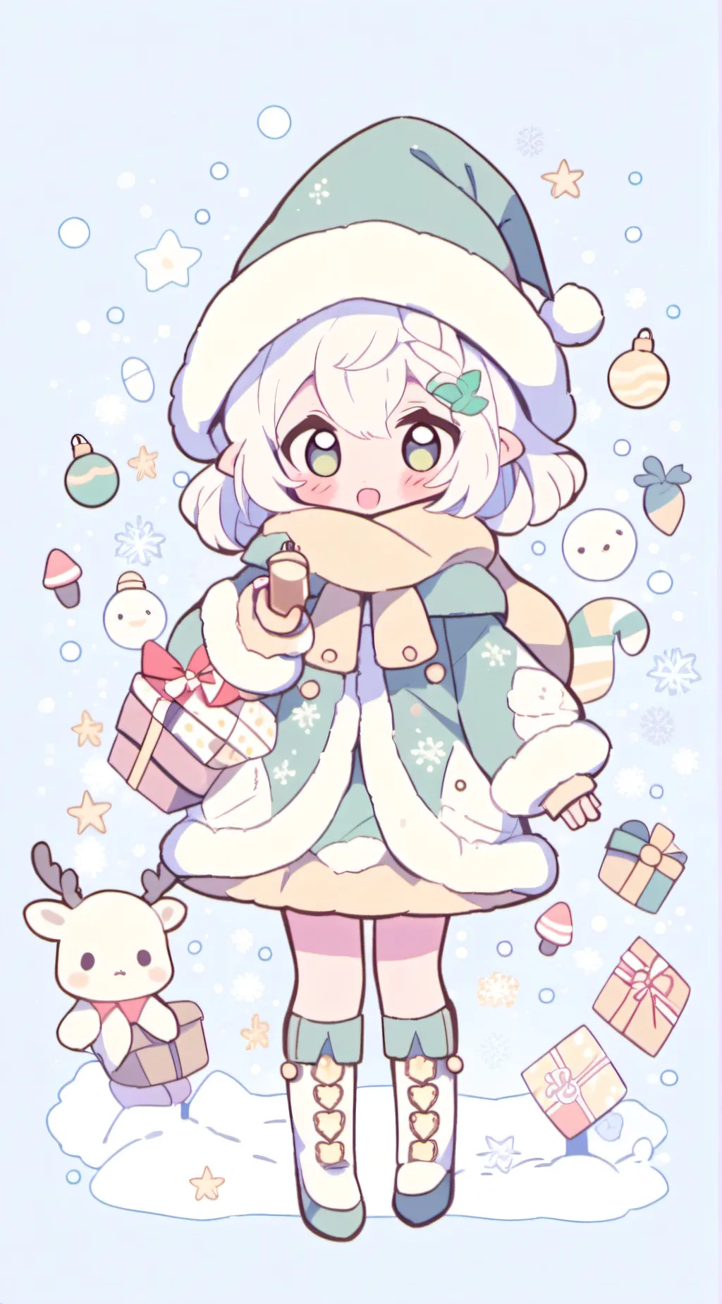 ai character: Christmas with OCs background