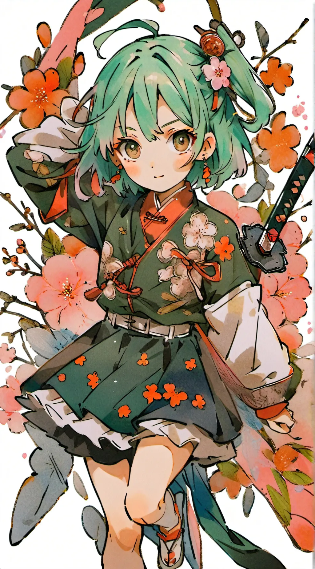 ai character: Kny with guns background