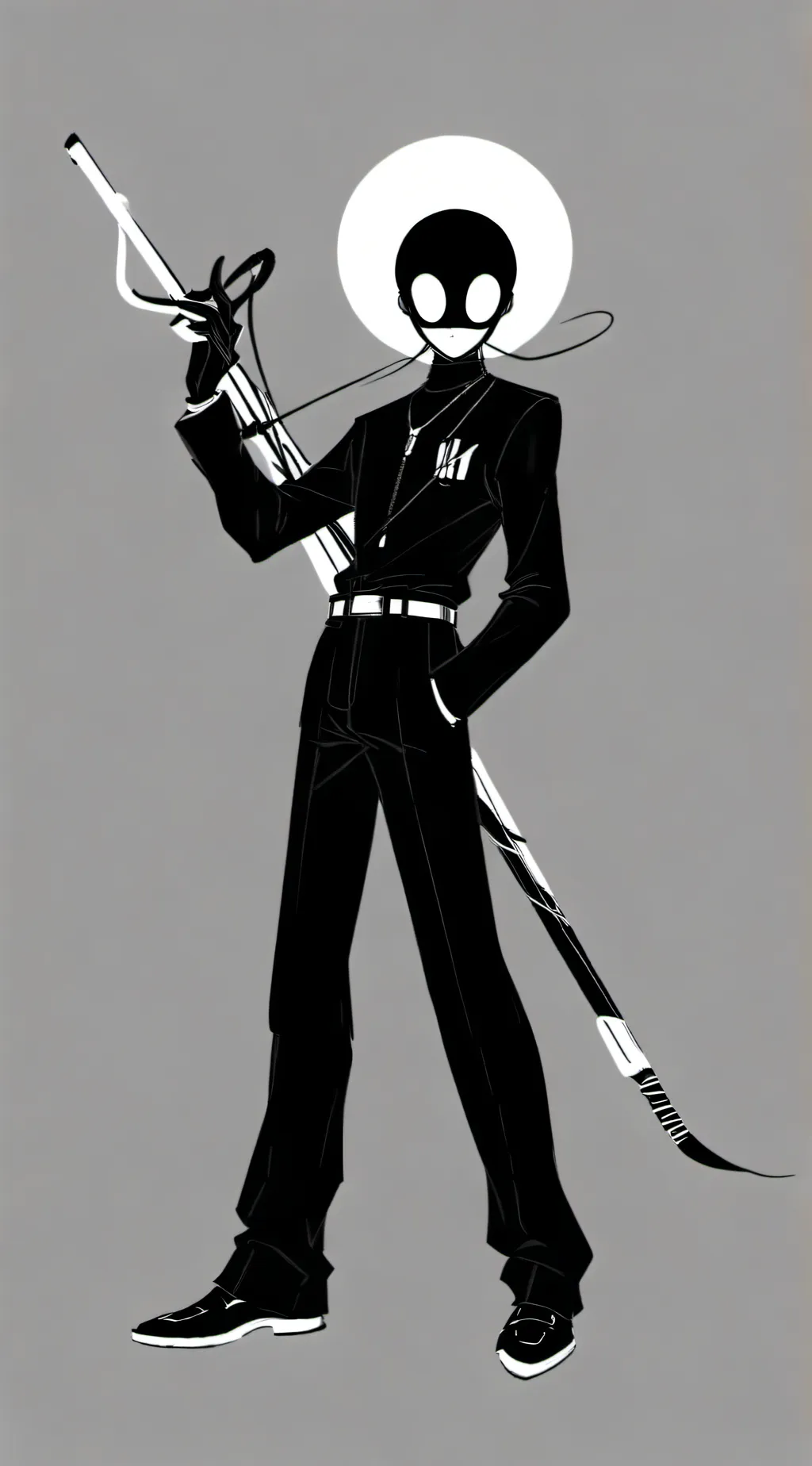 ai character: he just looks at u background