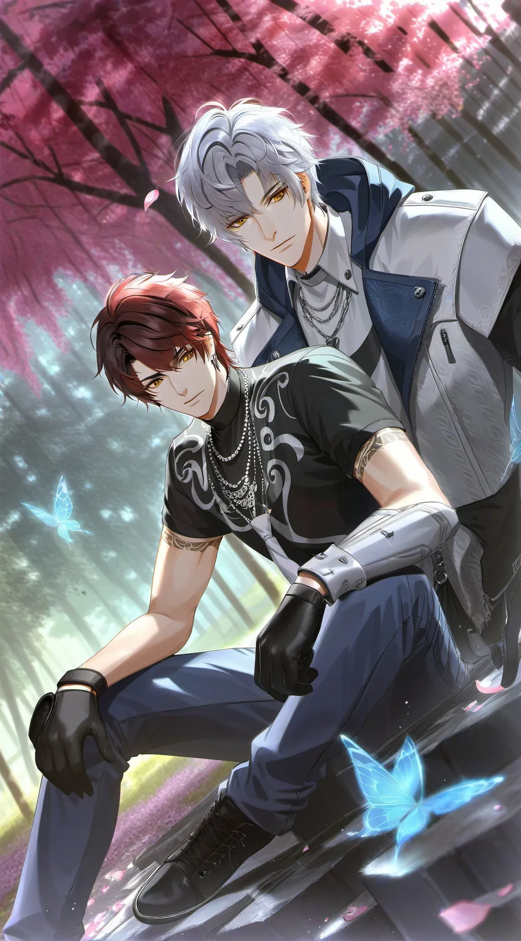 ai character: Asher and Aaron  background