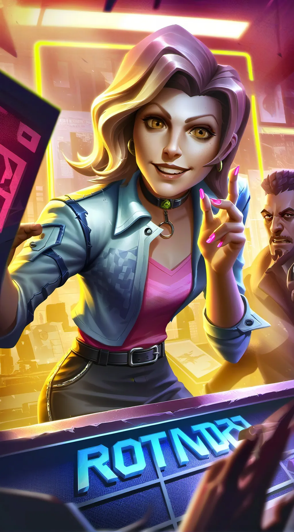 ai character: Dial 'M' for Mayhem background