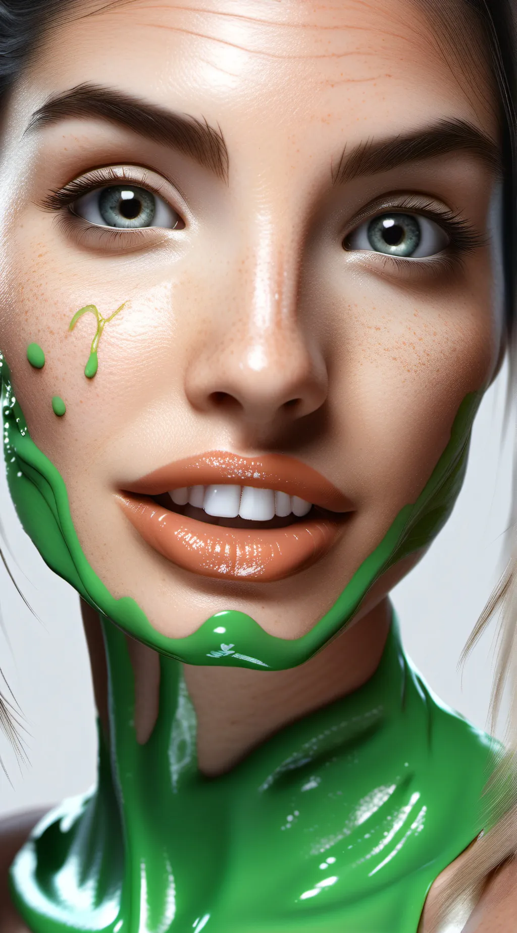 ai character: green slime background