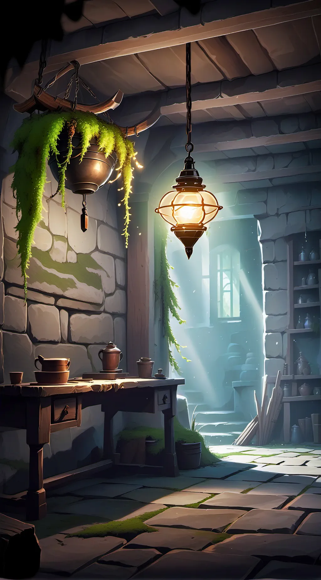 ai character: Mha in ur basement background