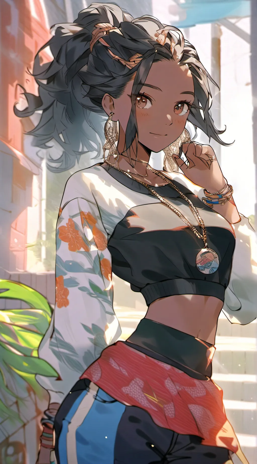 ai character: Audrey Opal  background