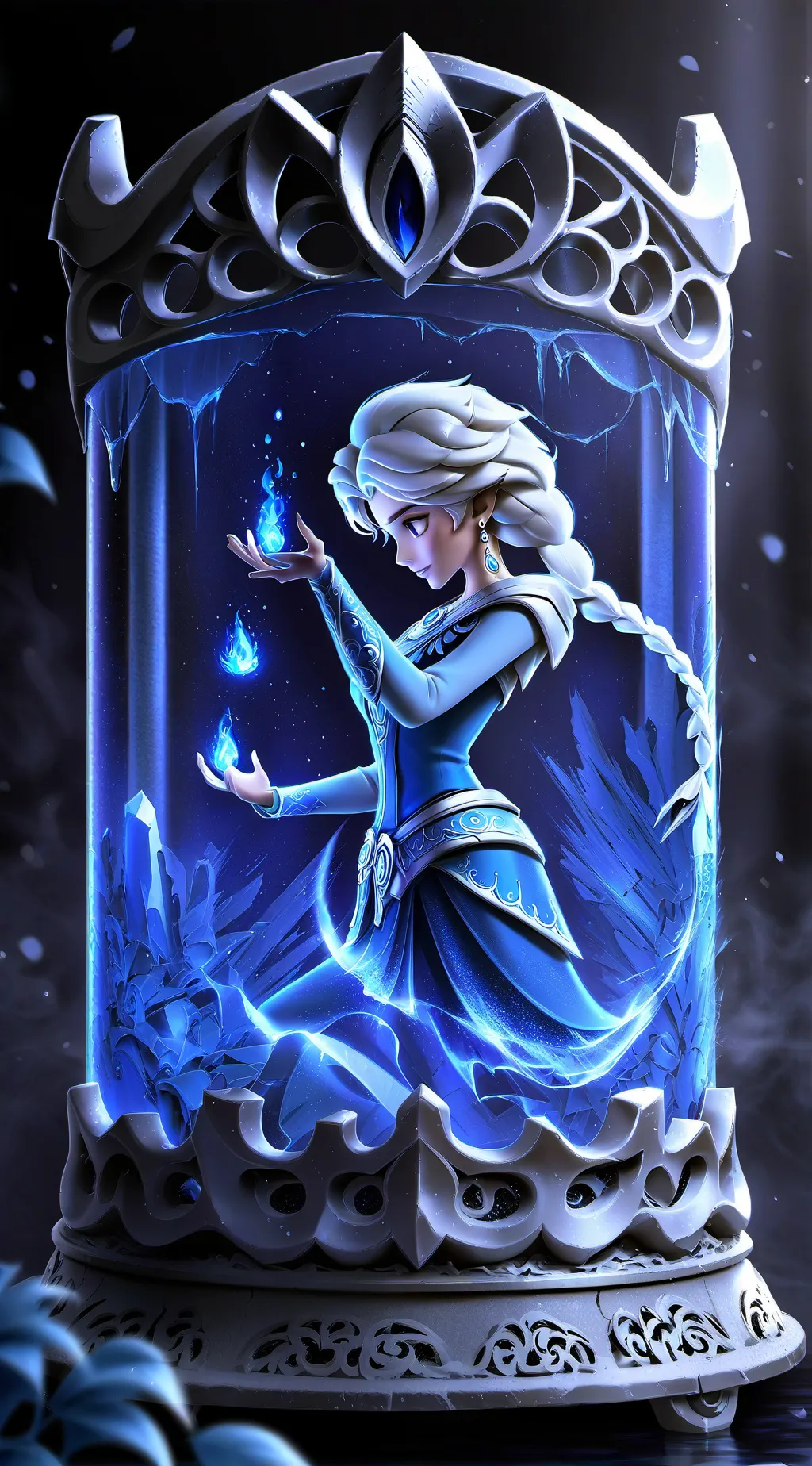 ai character: Queen Elsa!!  background