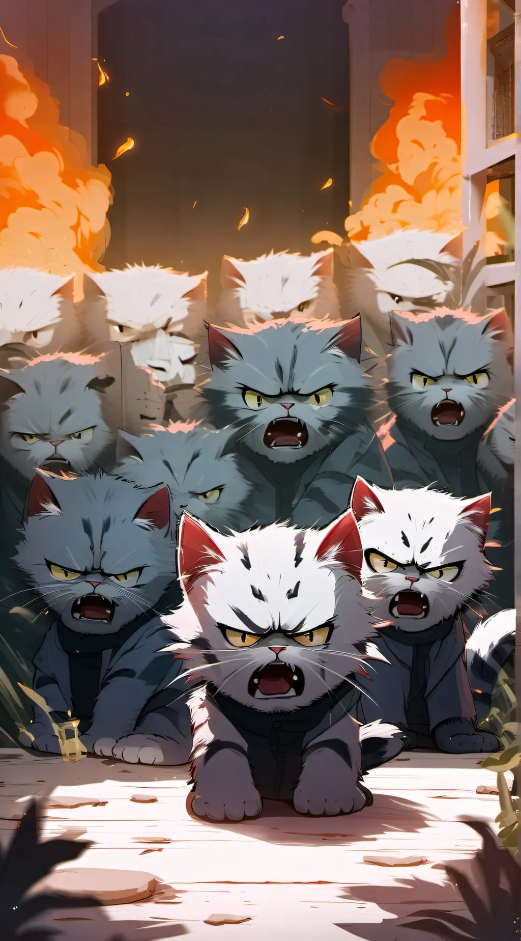 ai character: angry kittens background