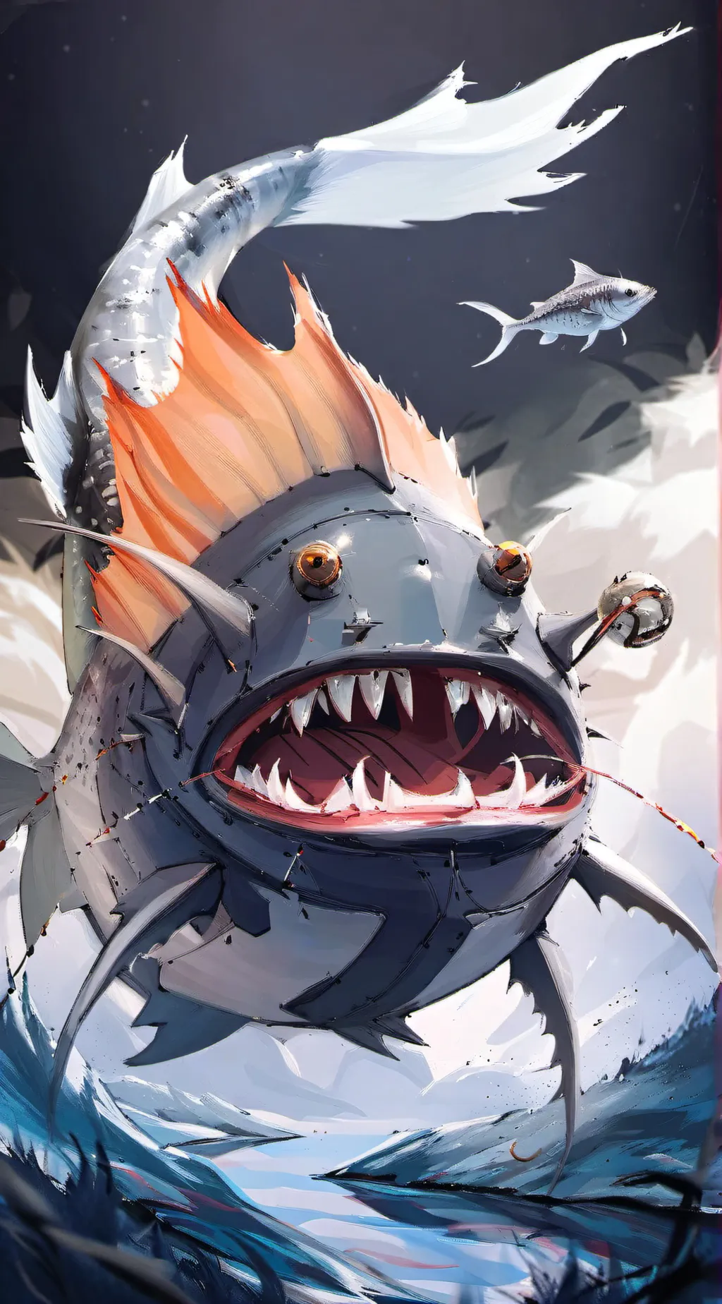 ai character: 💙🩵💧ANGLER💡FISH💧🩵💙 background