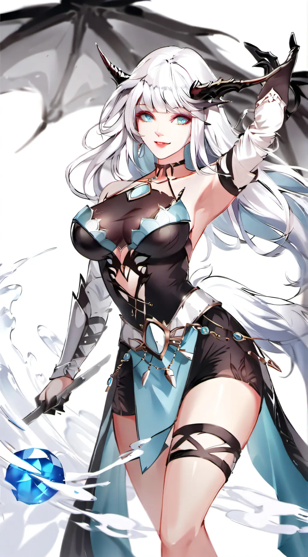 ai character: blue ice dragon background