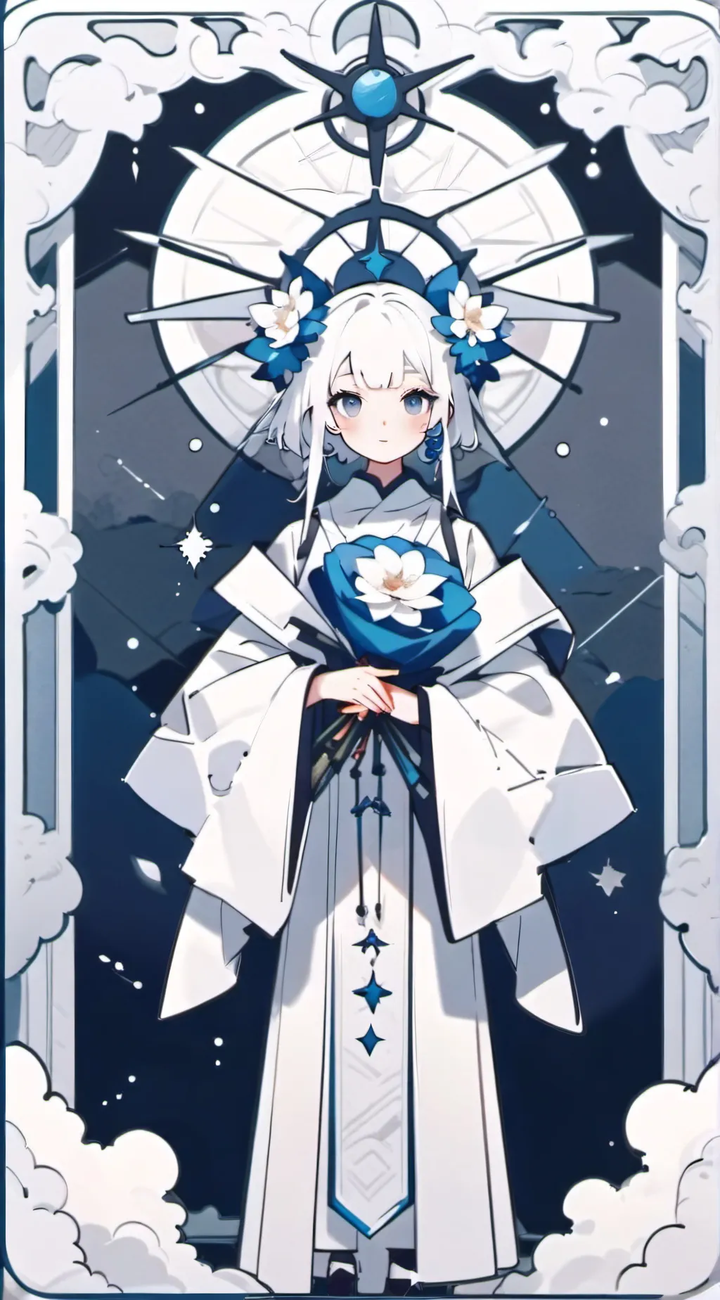 ai character: snow  background