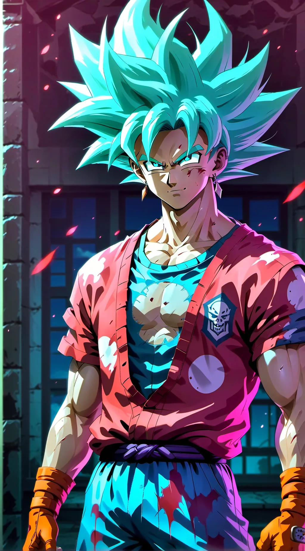 ai character: Goku in UI blue background