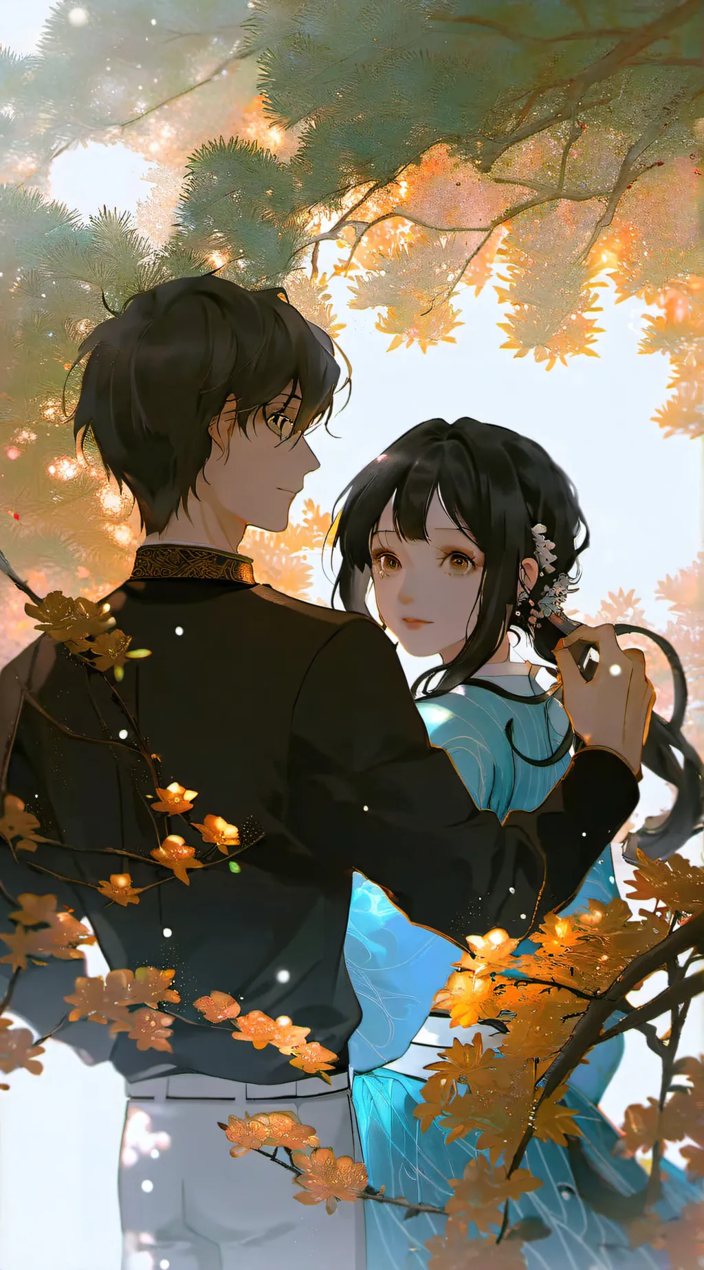 ai character: Uraraka y Shoto background