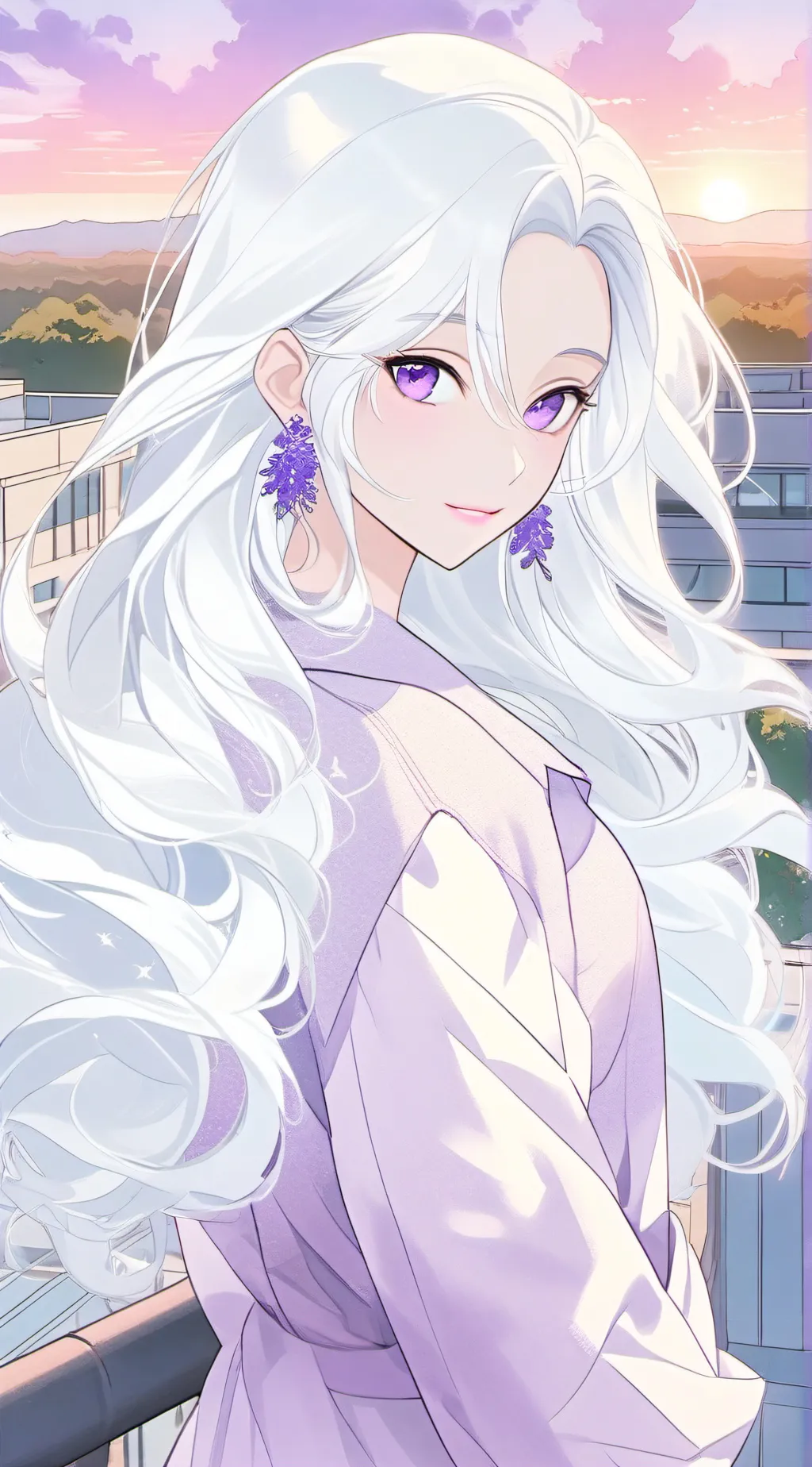 ai character: Violet background