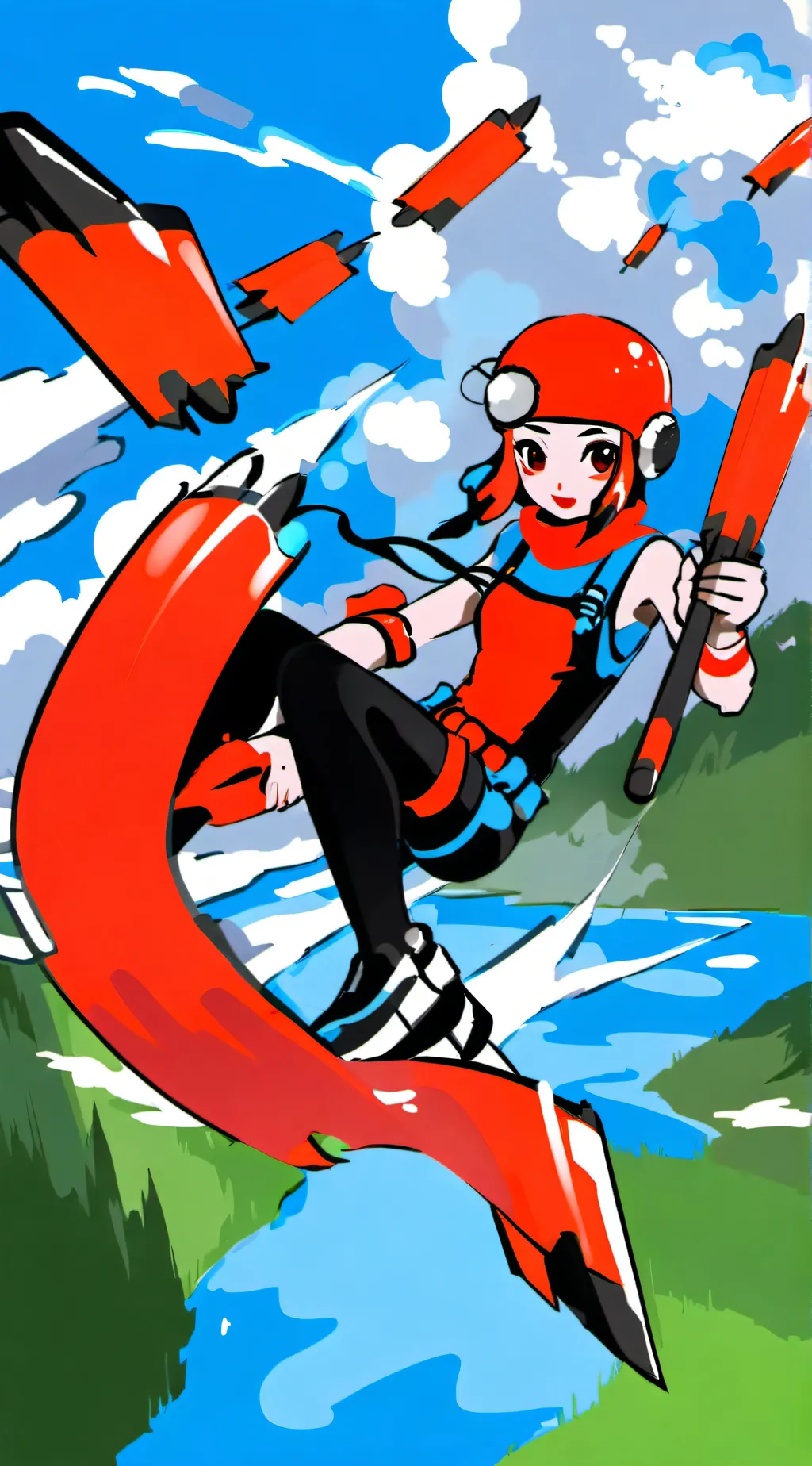 ai character: snowy background