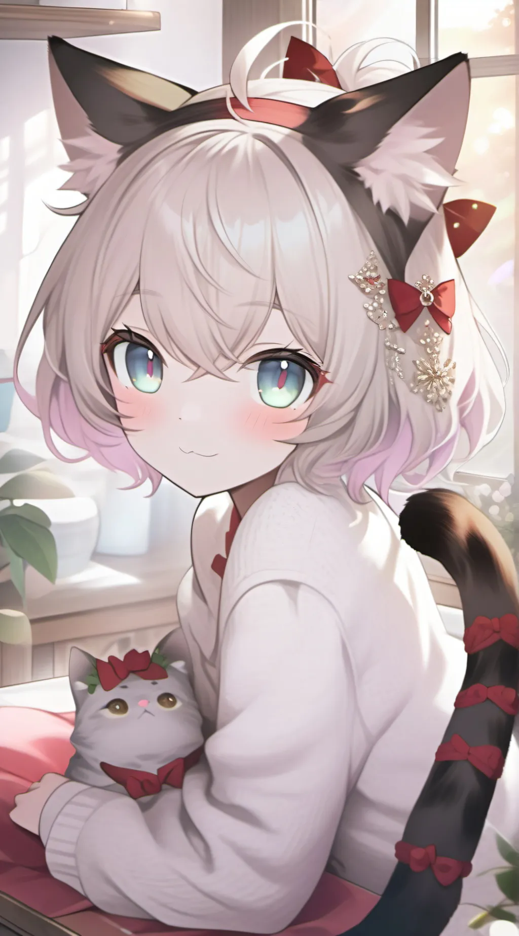 ai character: Ruby Spirit Cat background