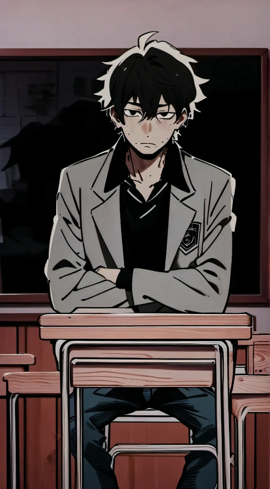 ai character: Alias grey  background