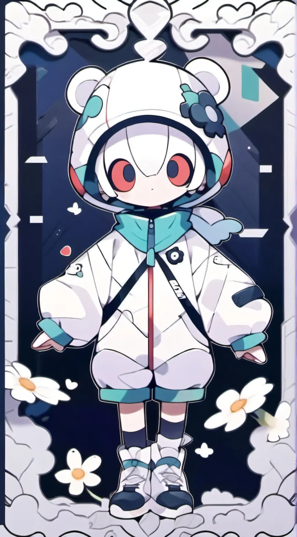 ai character: Emoji cat baby background