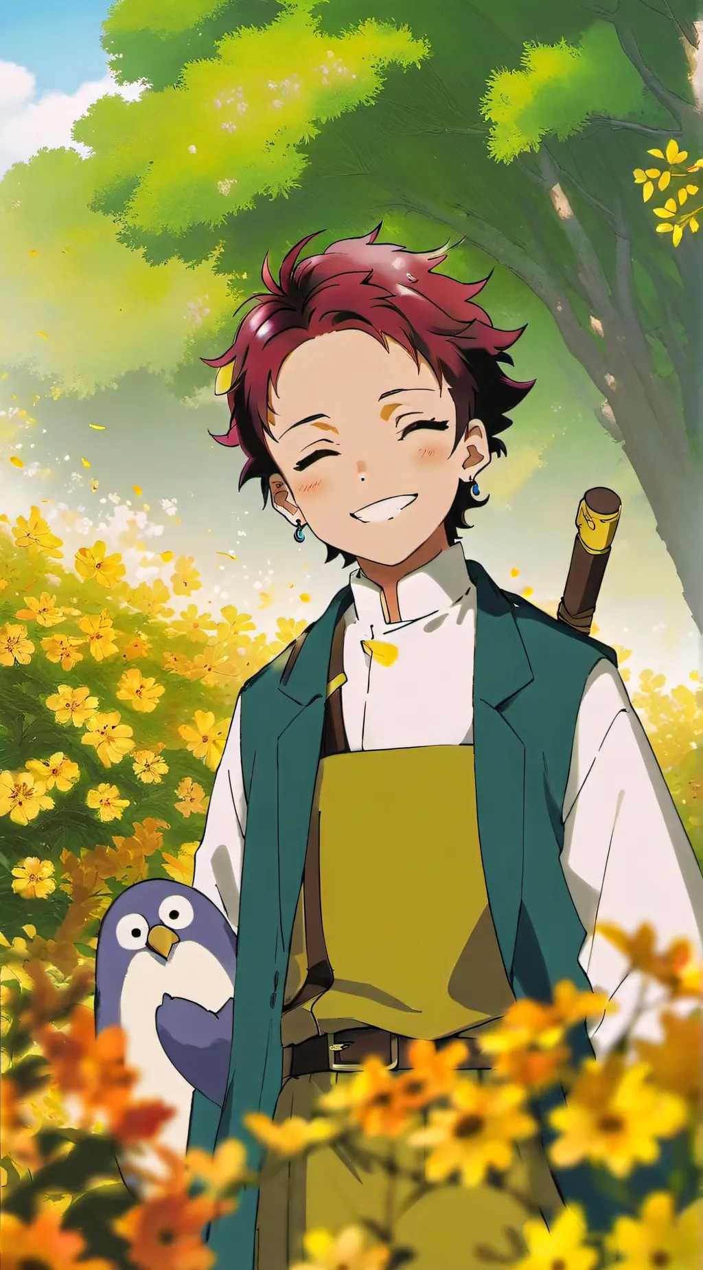 ai character: Tanjiro Kamado background