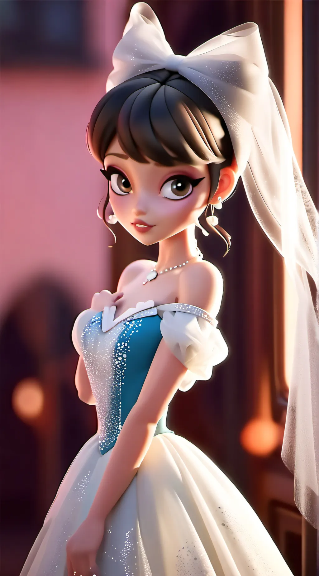 ai character: Female Moon background