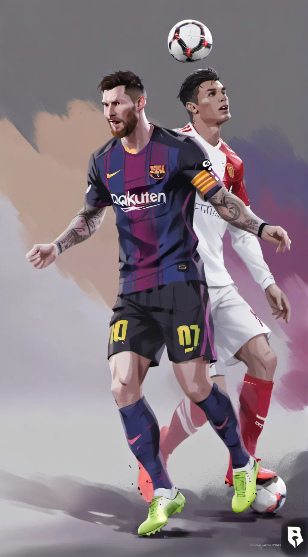 ai character: messi GOAT Yronald background