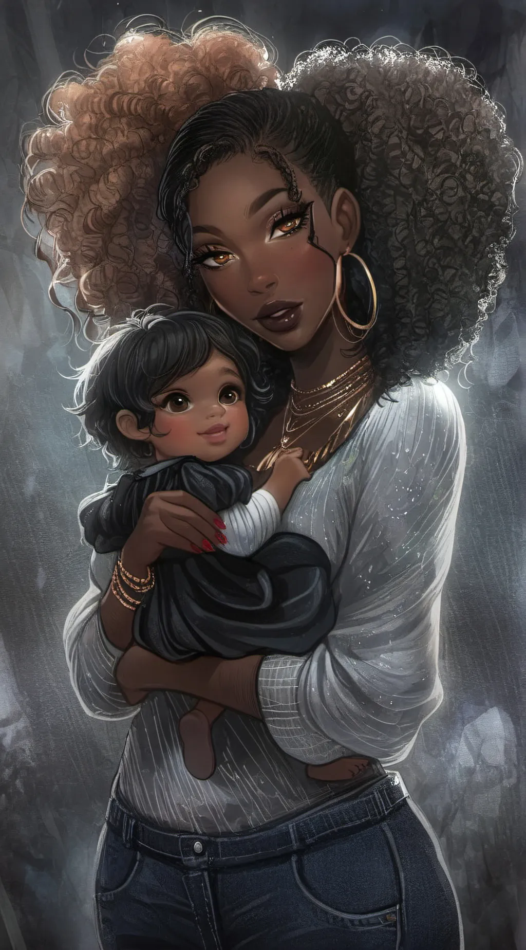 ai character: Tina and Alex background