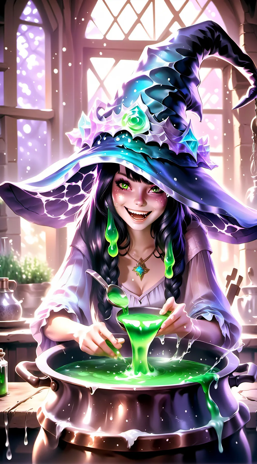 ai character: Hungry witch background