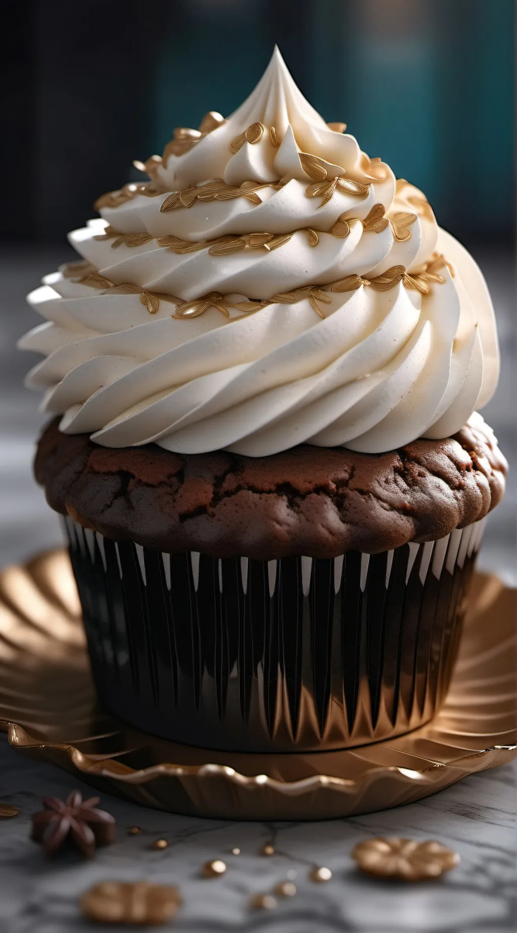 ai character: very fancy cupcake background