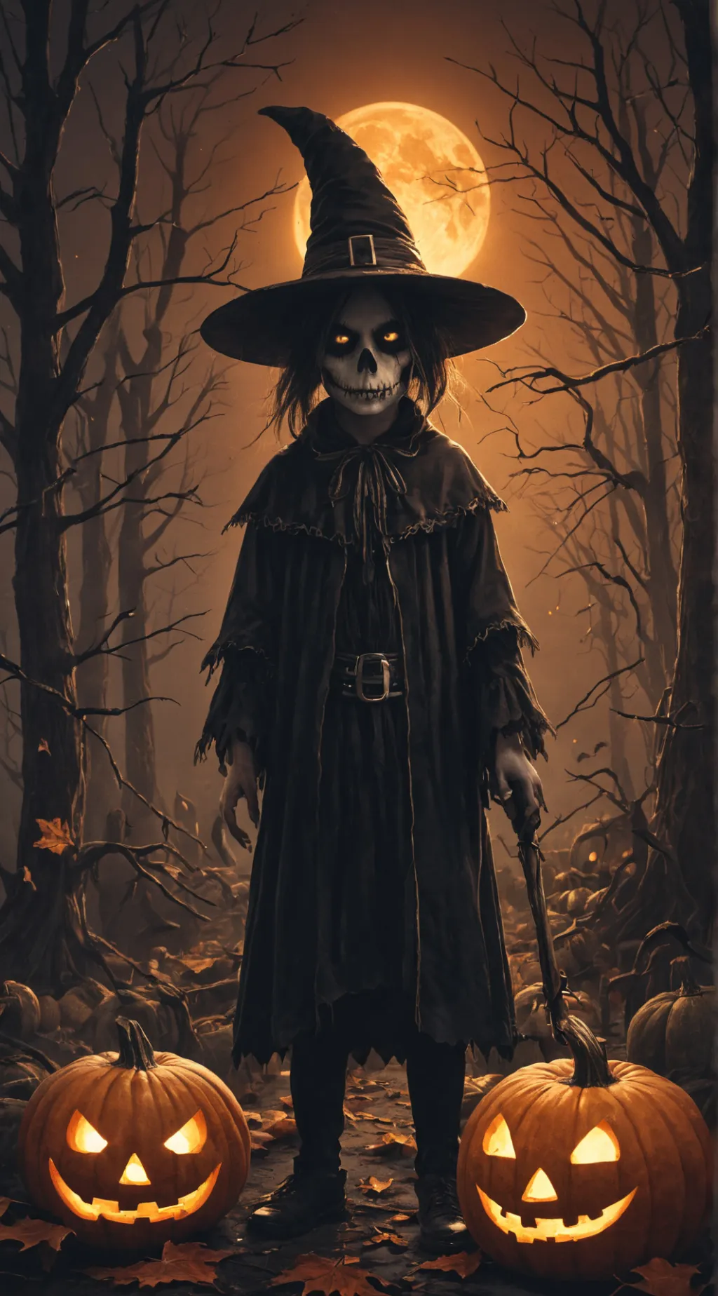 ai character: Halloween spirit🍊 background