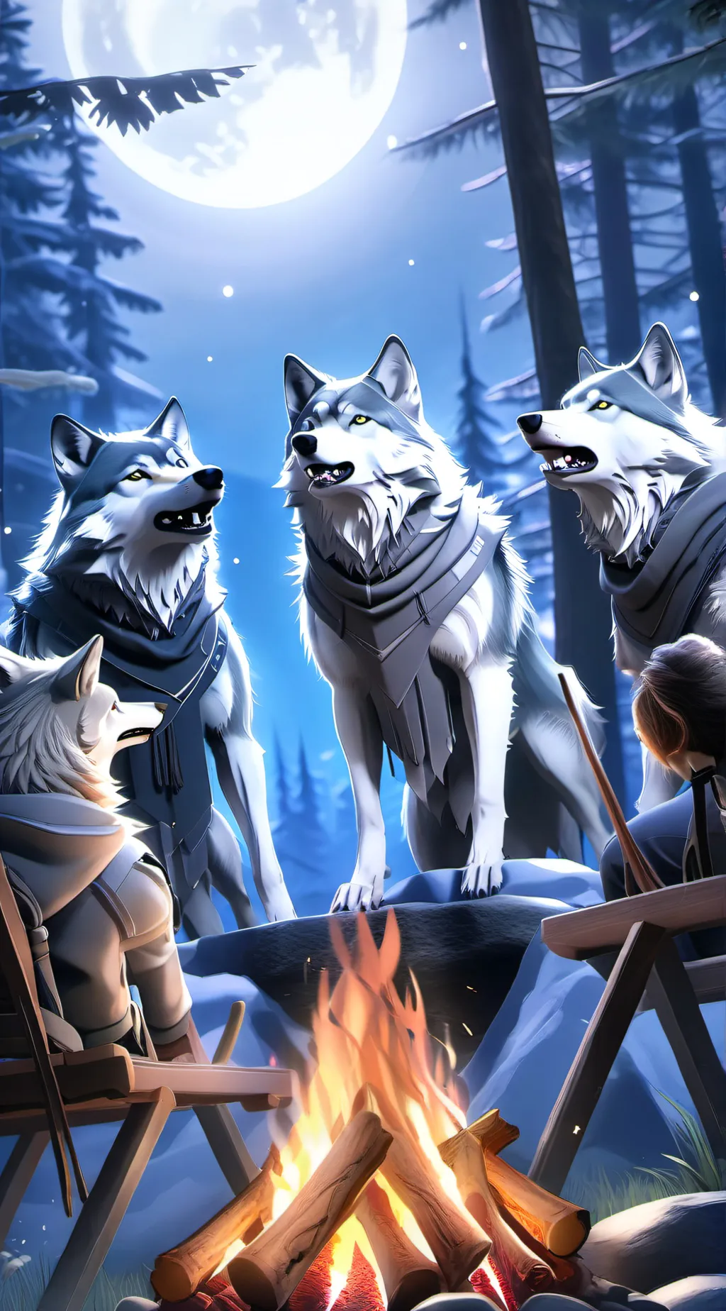 ai character: Zombies/wolf background