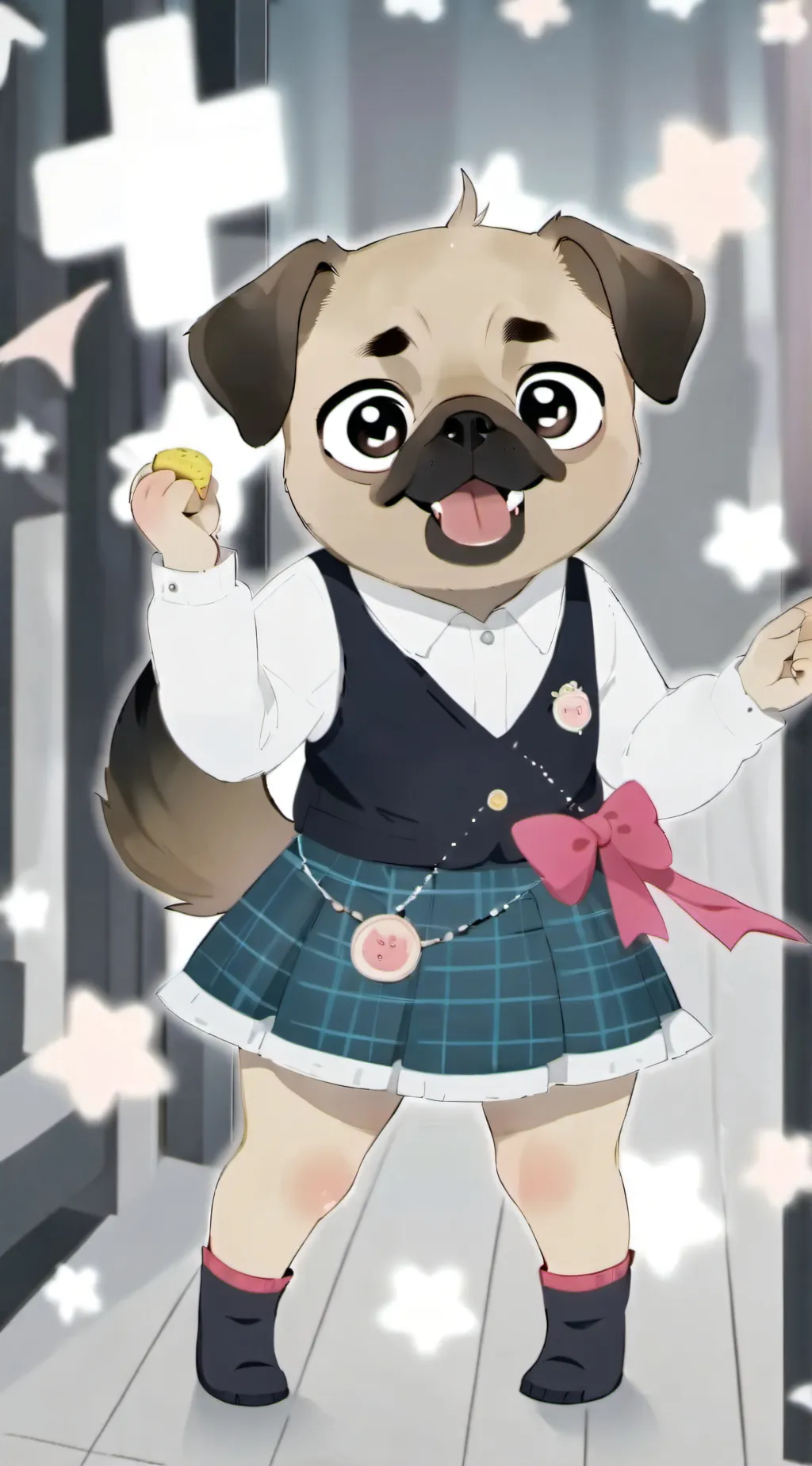 ai character: Chip and potato background