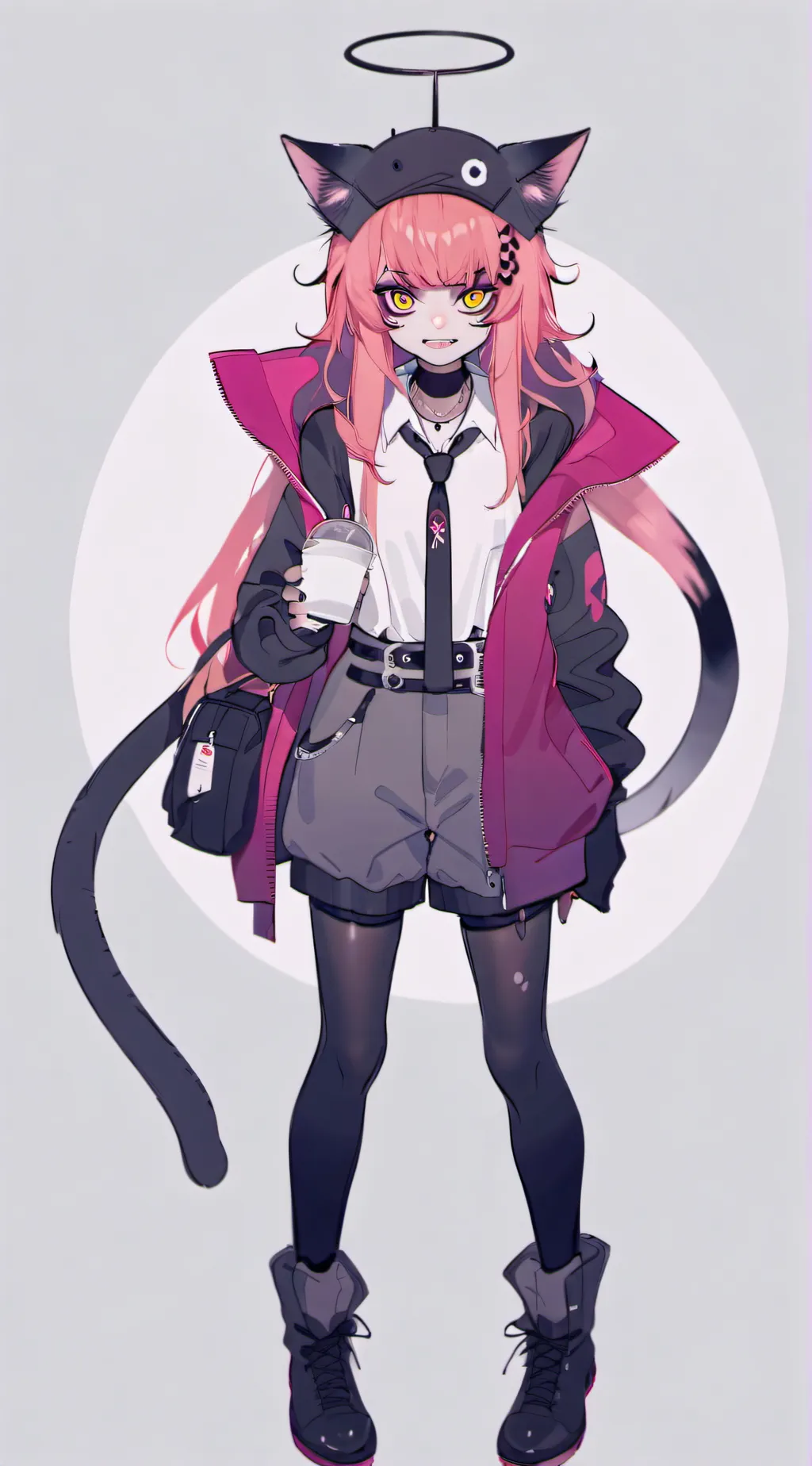 ai character: MHA cat demon yaas background