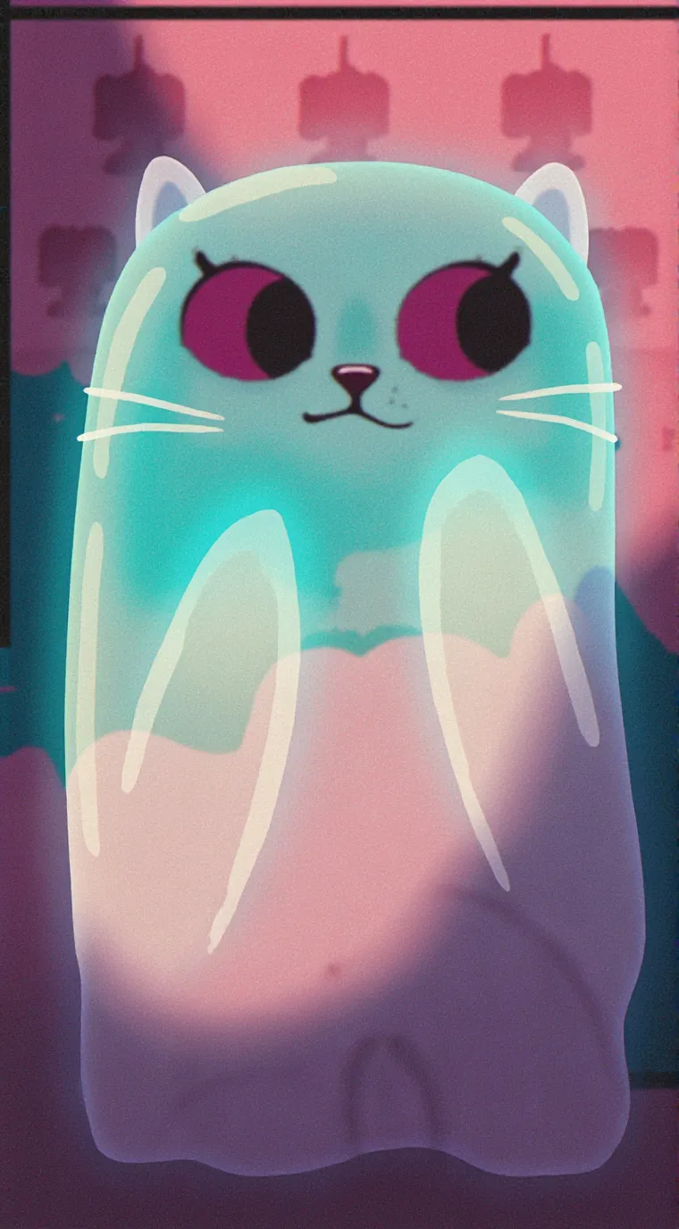 ai character: Ghost cat￼ background