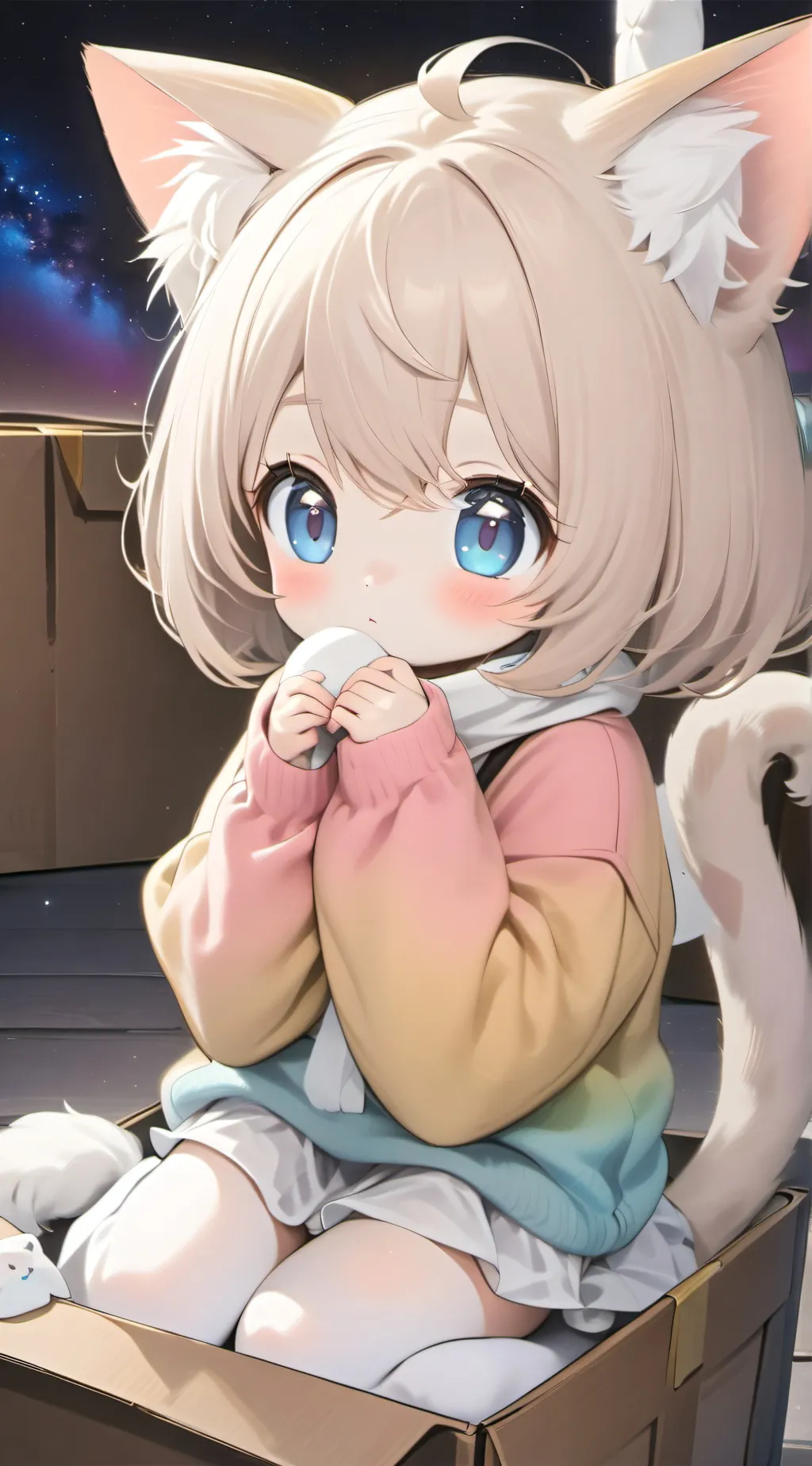 ai character: Boxie the Sky-Hued Spirit background