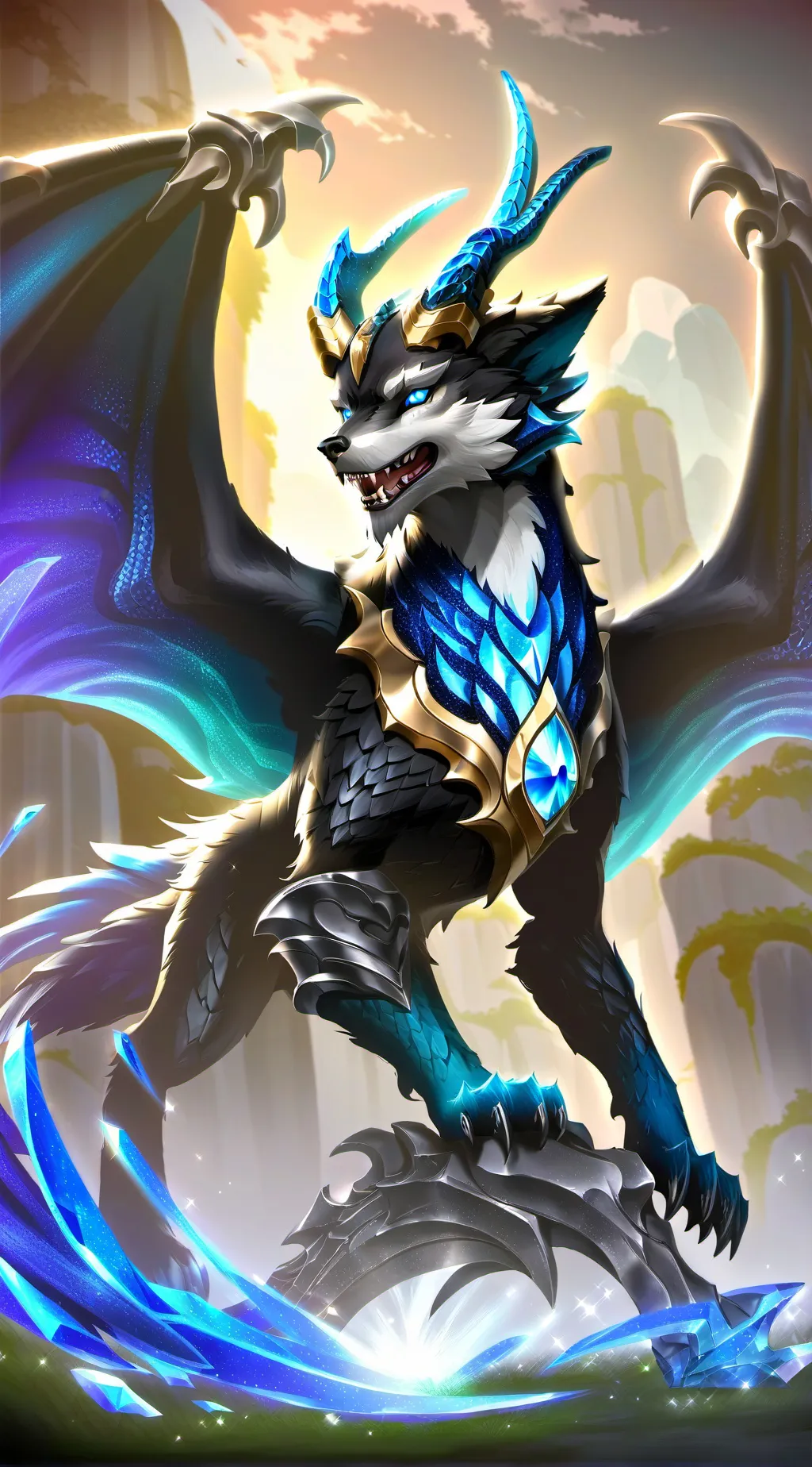 ai character: glacier background