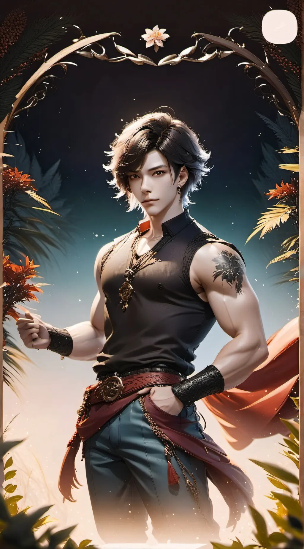 ai character: Red background