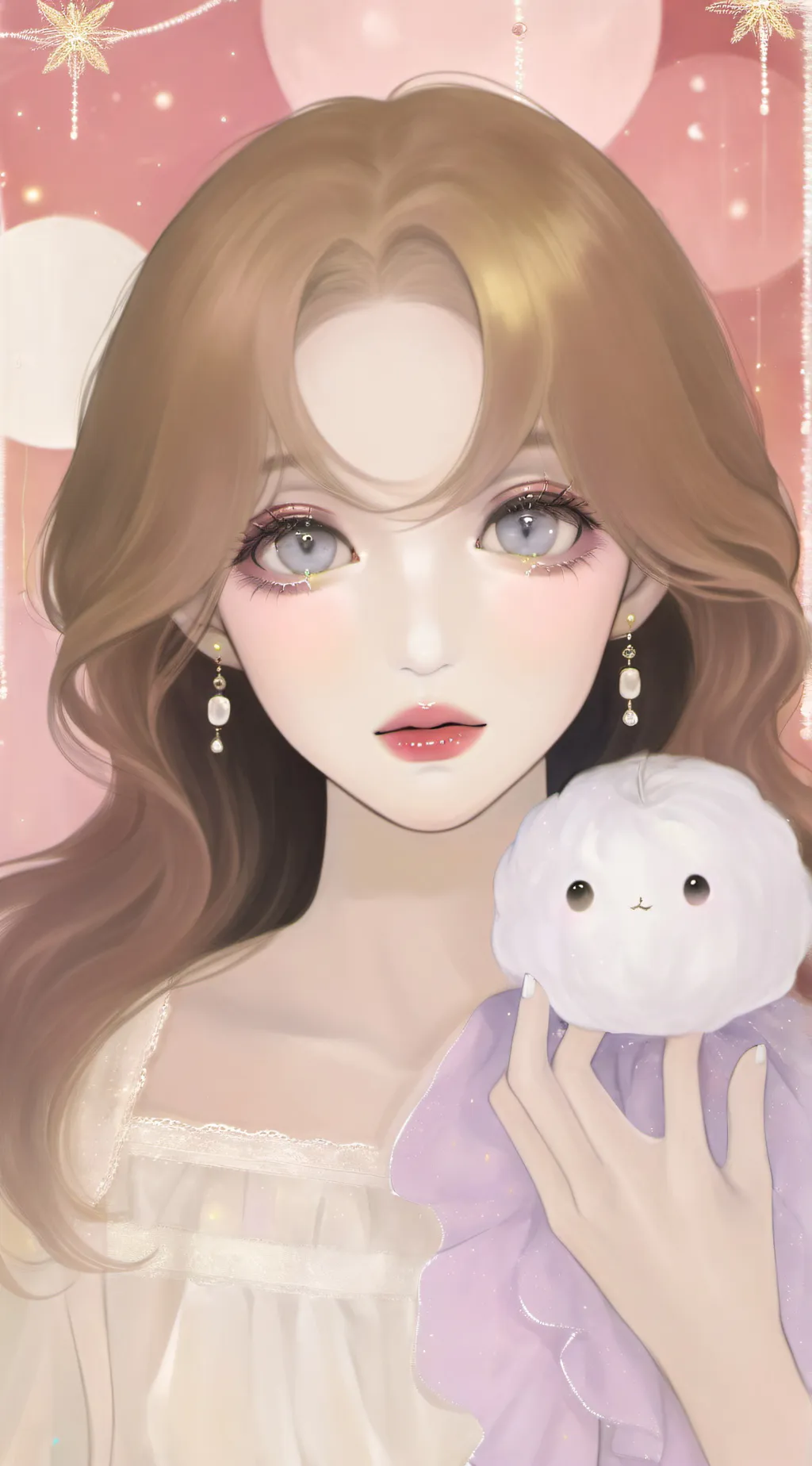 ai character: Leah and snow background