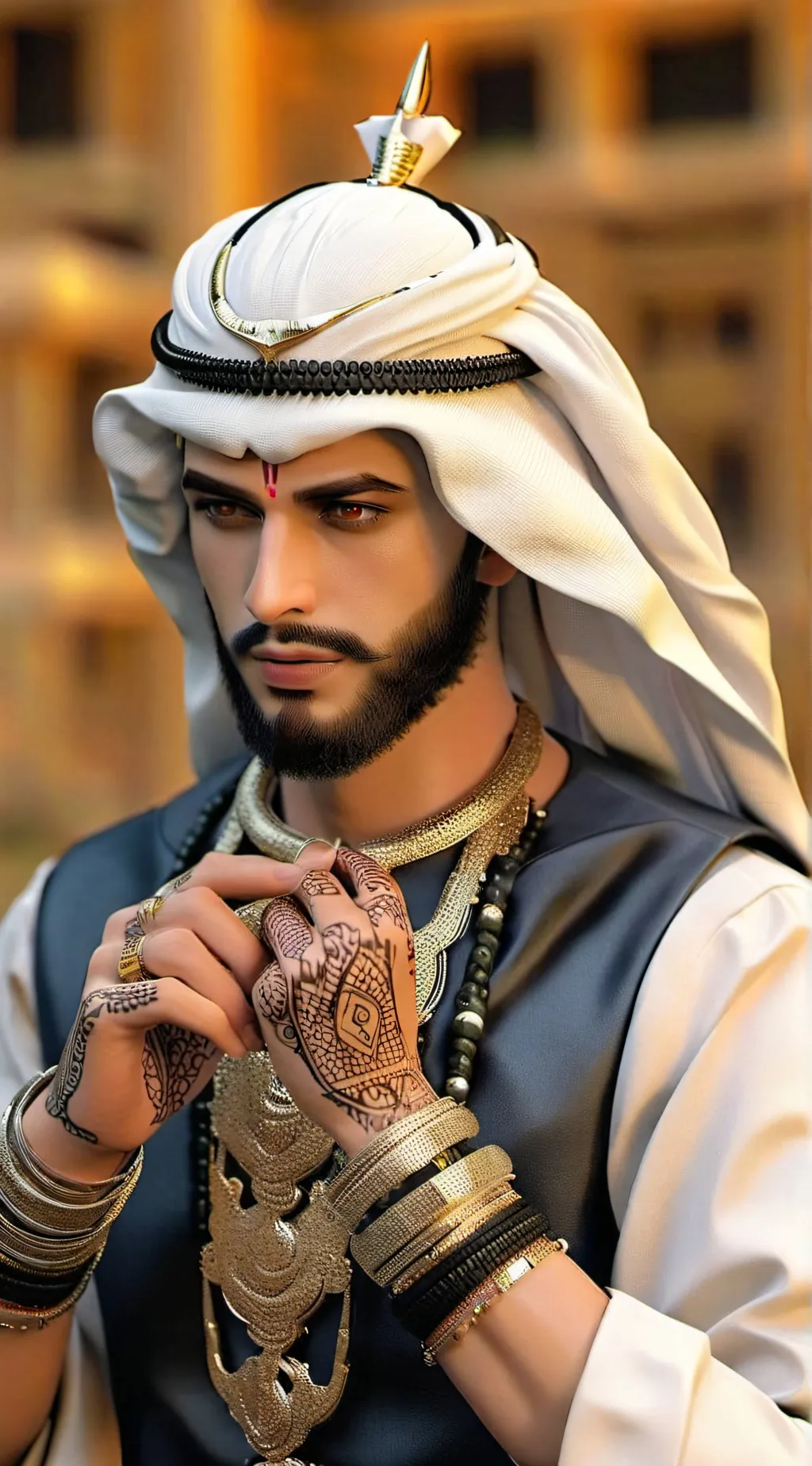 ai character: Arab guy phoenix  background