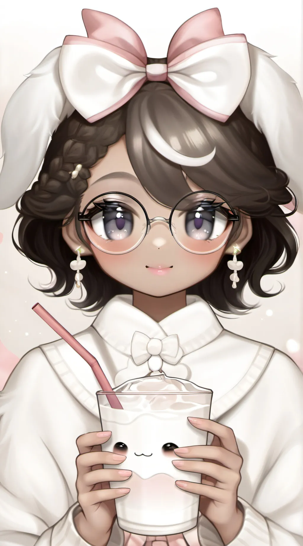 ai character: Strawberry background