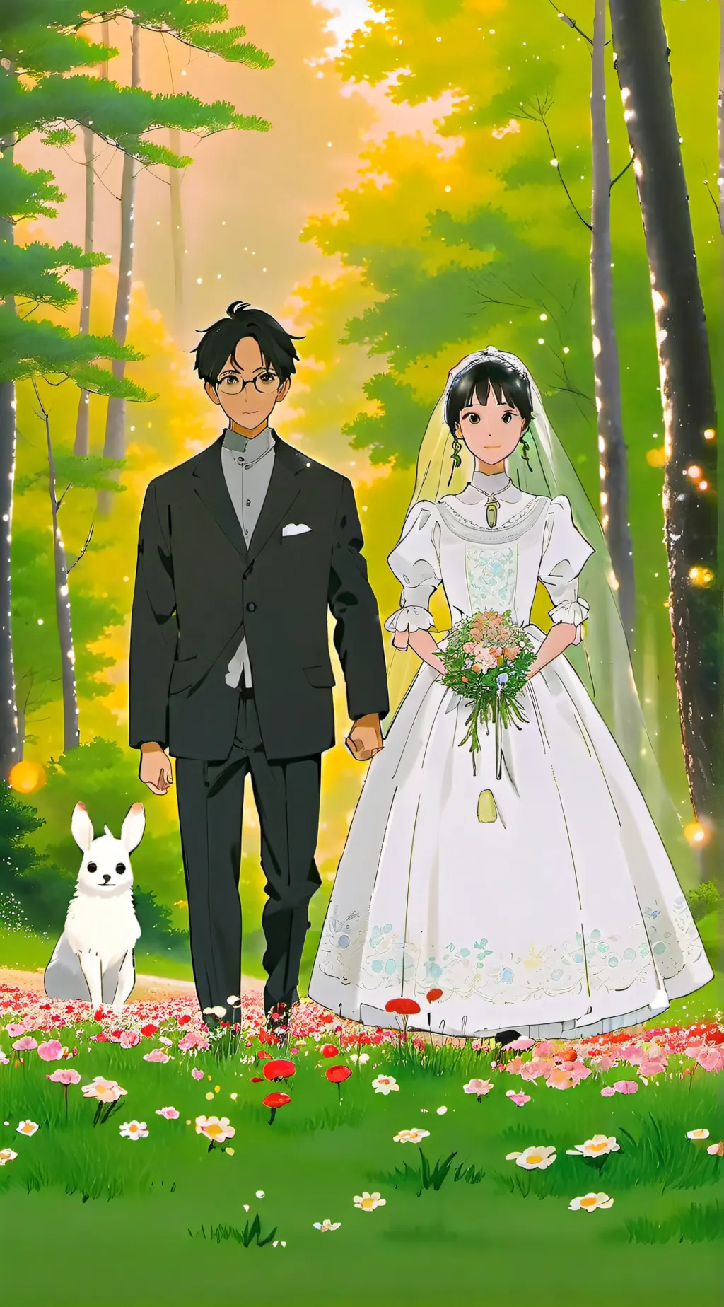 ai character: Wedding sonic  background