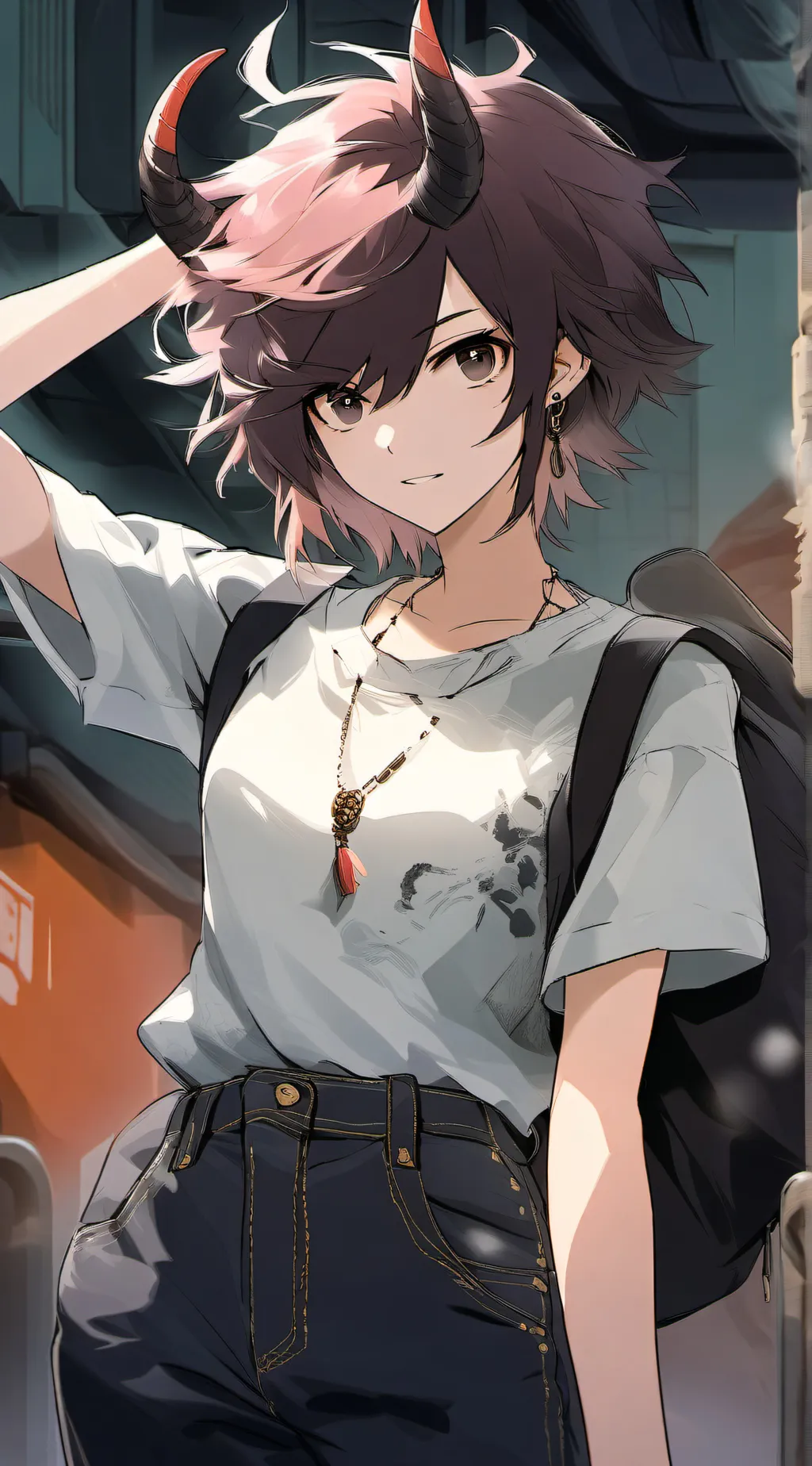 ai character: 𖤐-Alexis-🍞 background