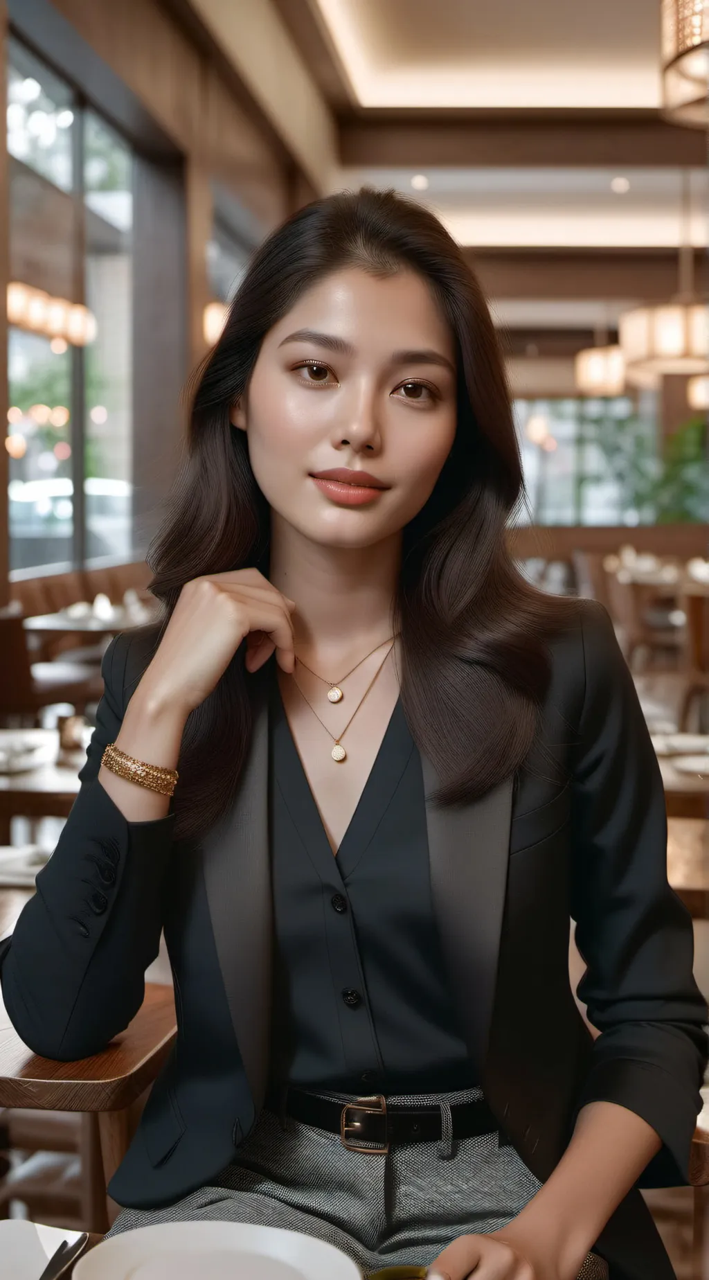 ai character: Ashley  background