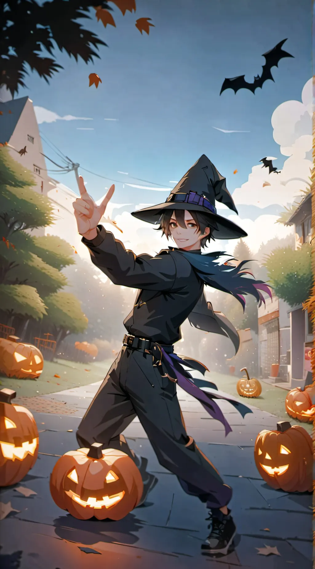ai character: halloween party  background