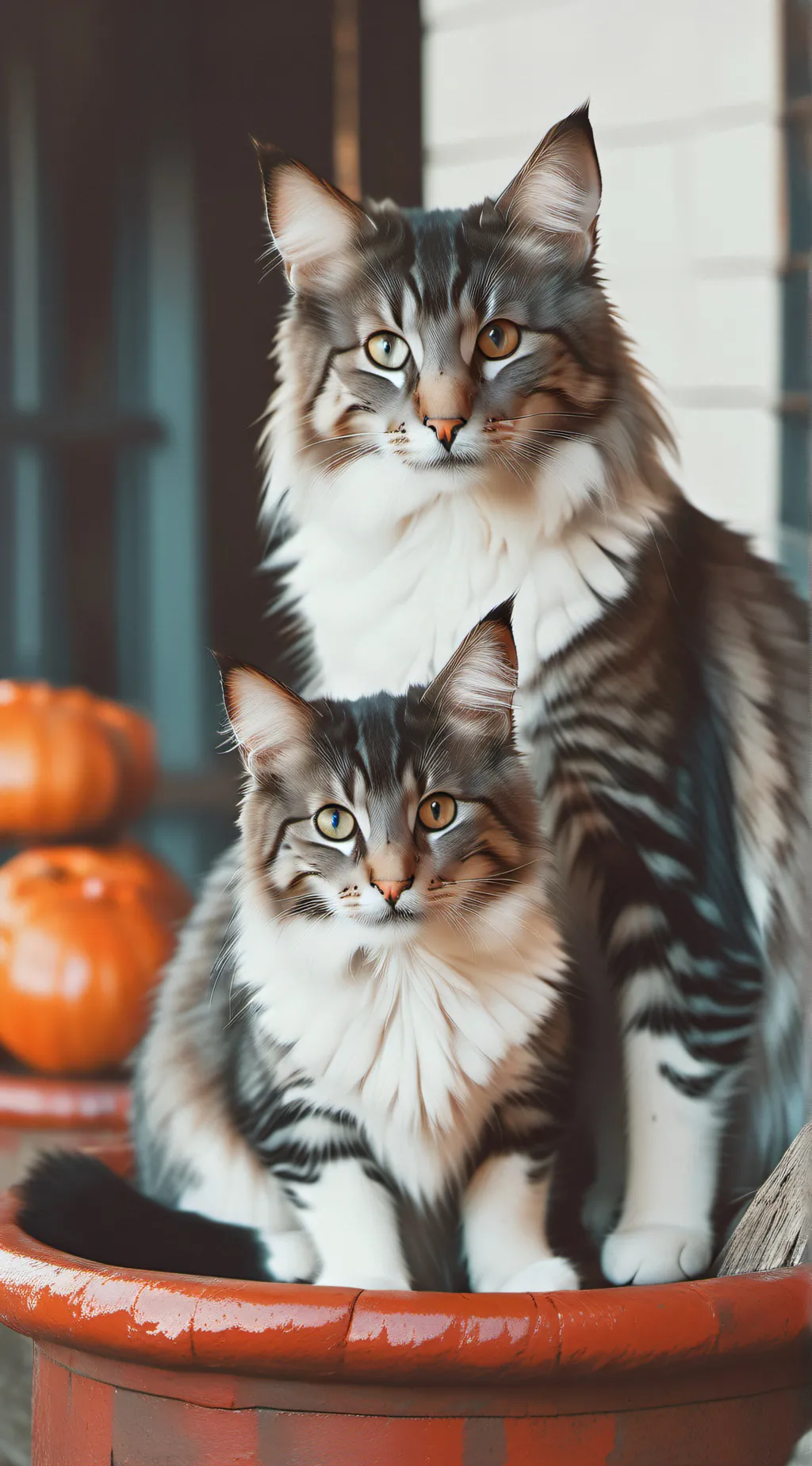 ai character: Mama cat background