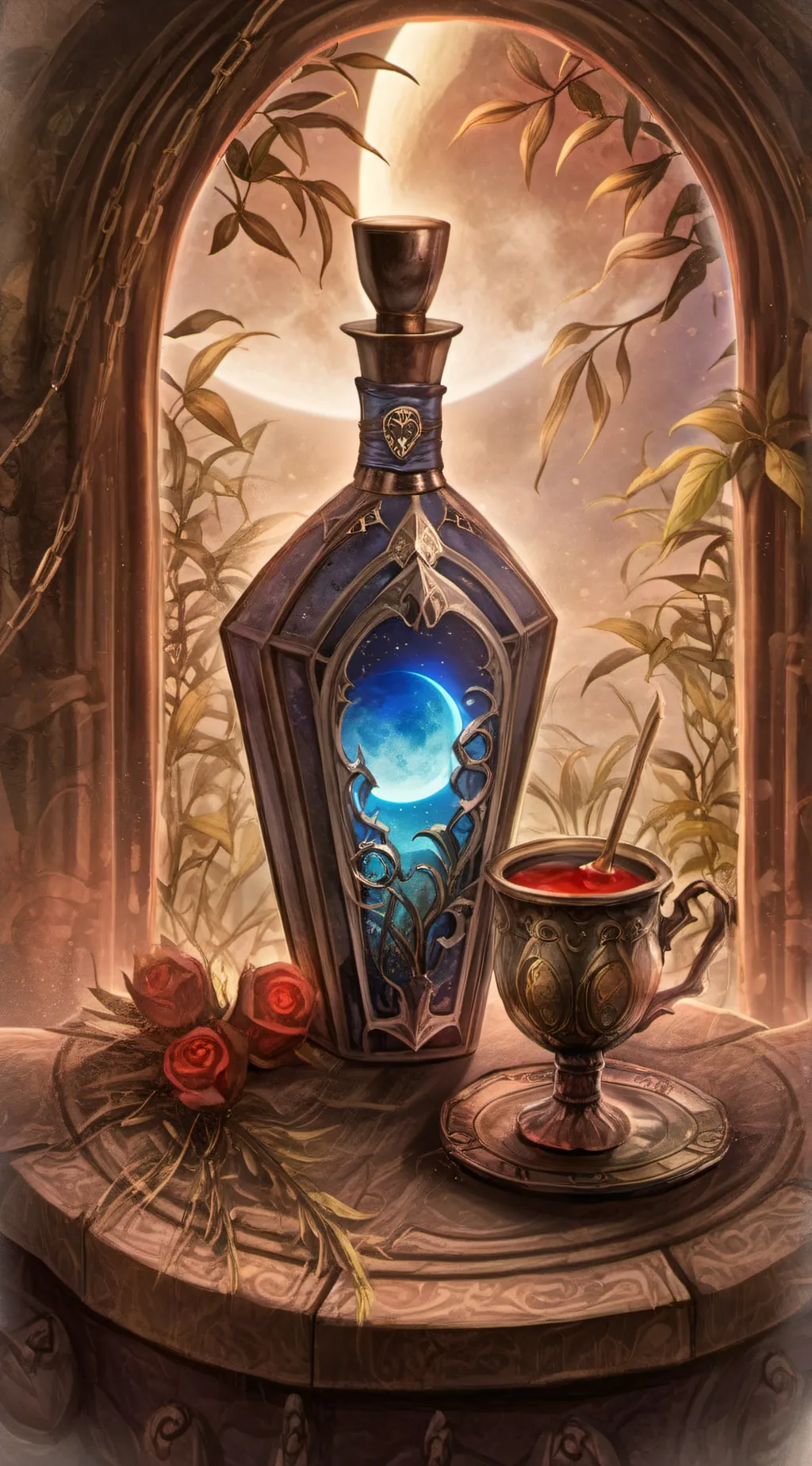 ai character: pregnancy potion background