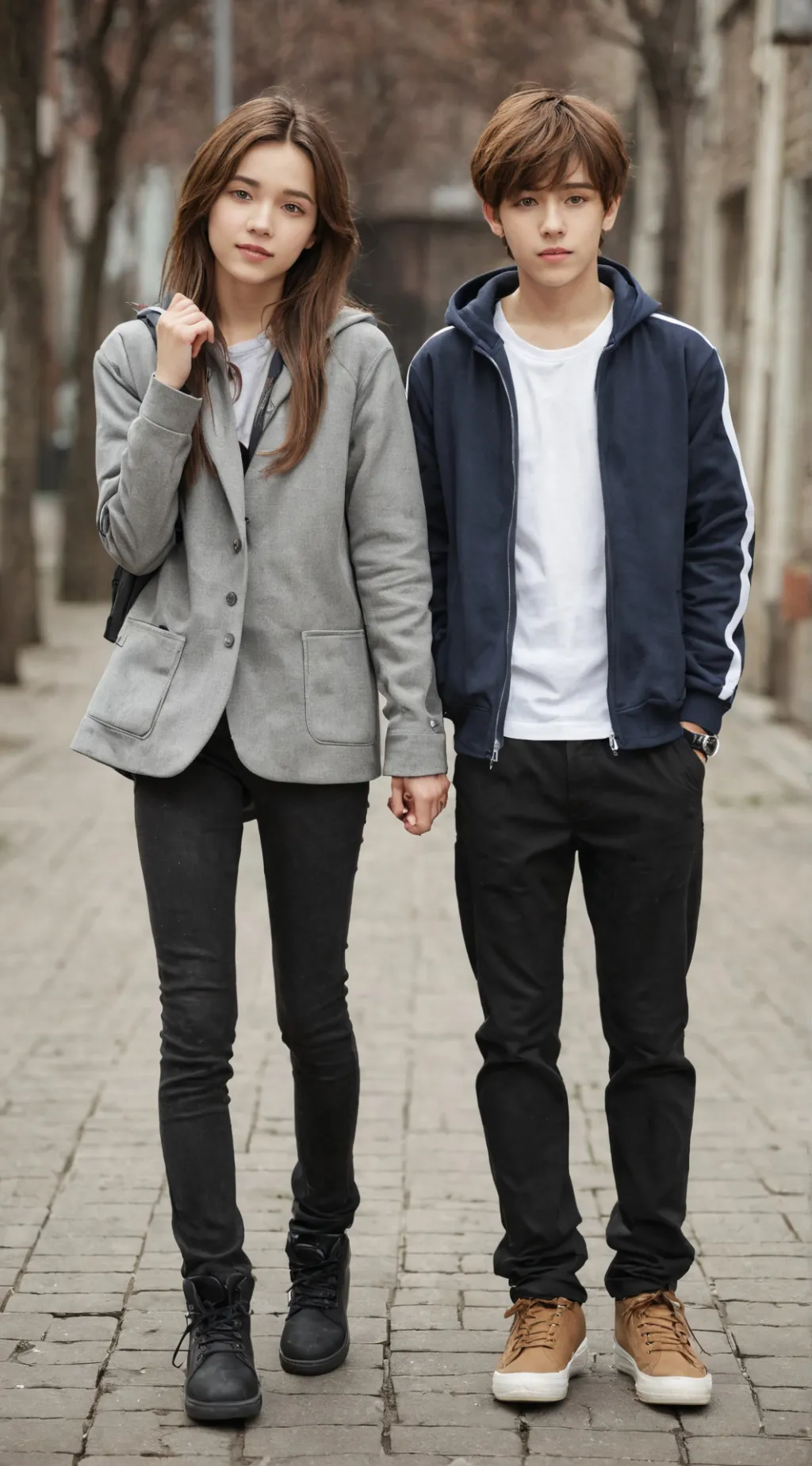 ai character: alexa and Justin  background