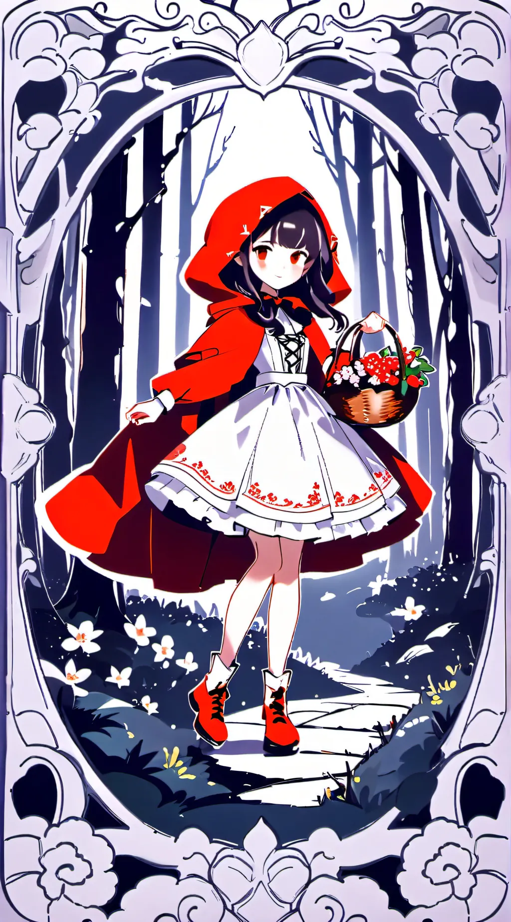 ai character: little red background