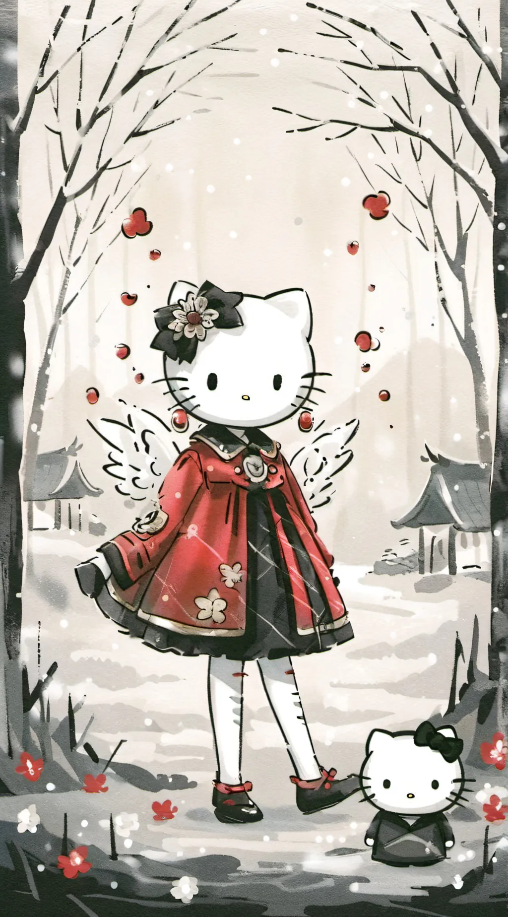 ai character: hello kitty 🍡🍼 background