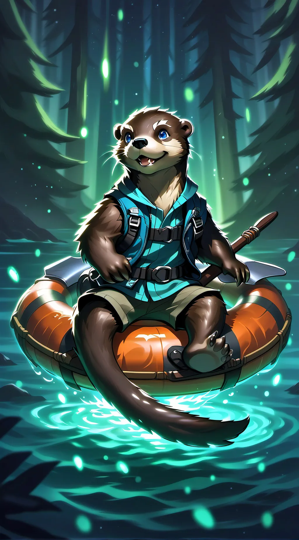 ai character: Otter transfer background