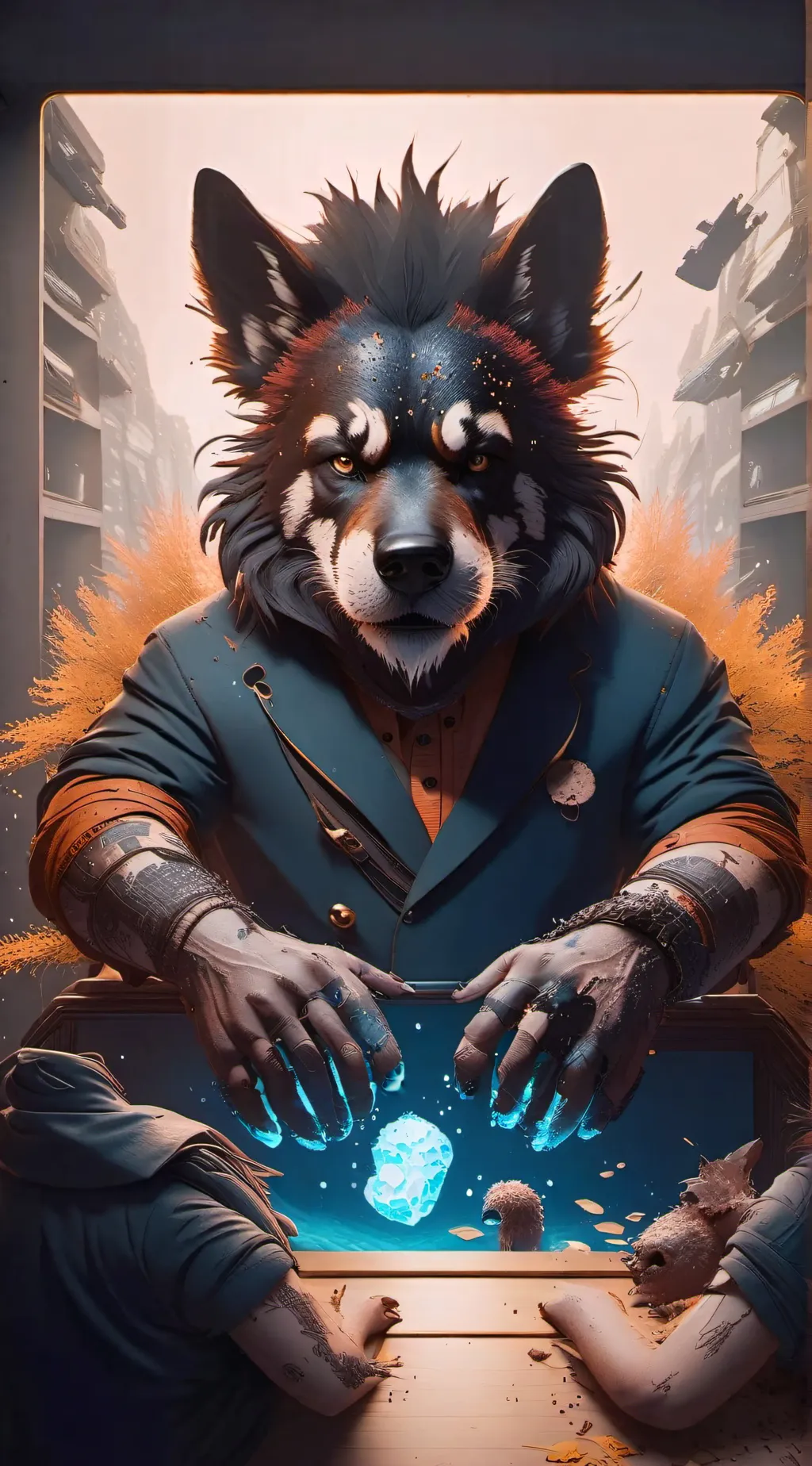 ai character: furry infection  background