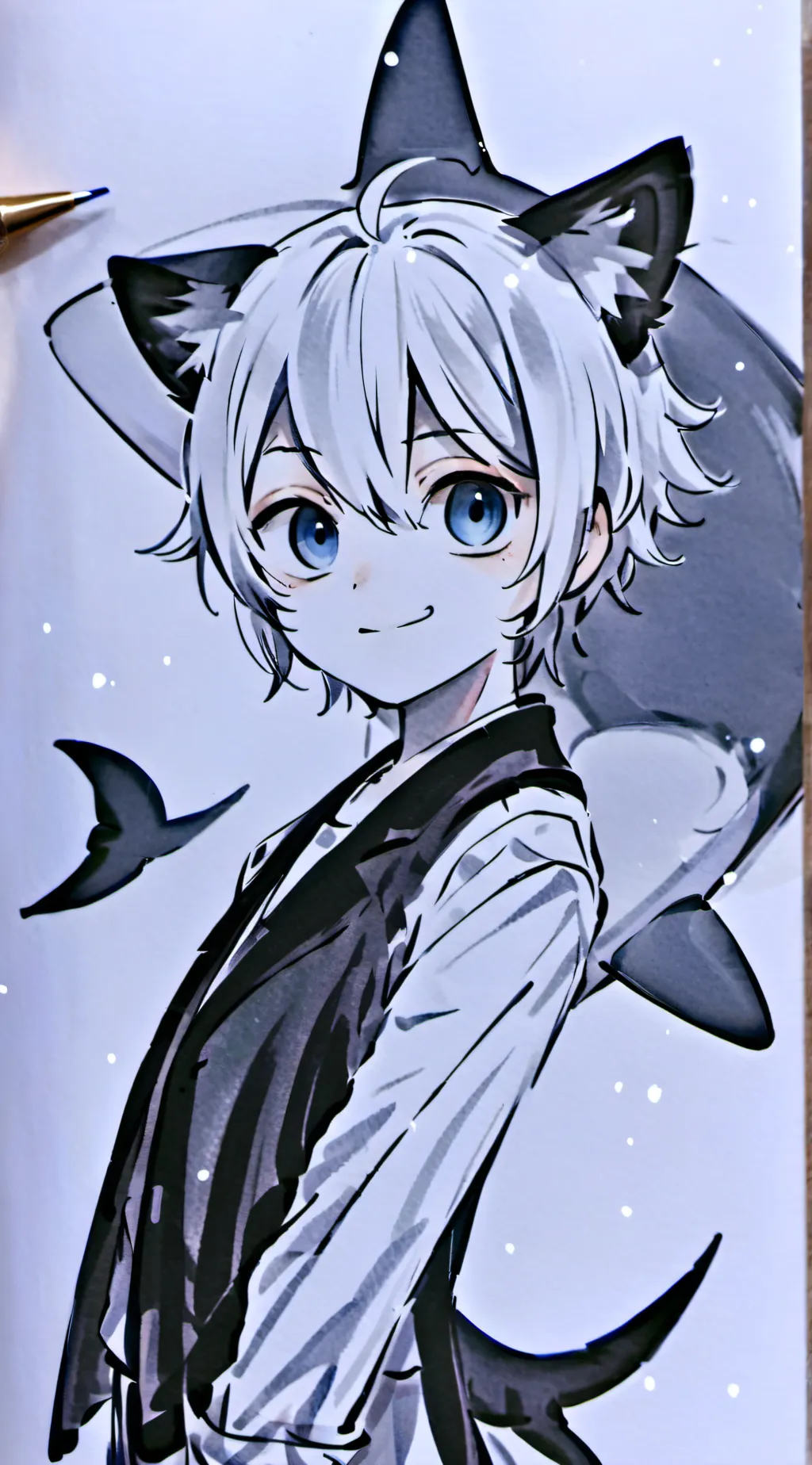 ai character: Colin tigar shark background