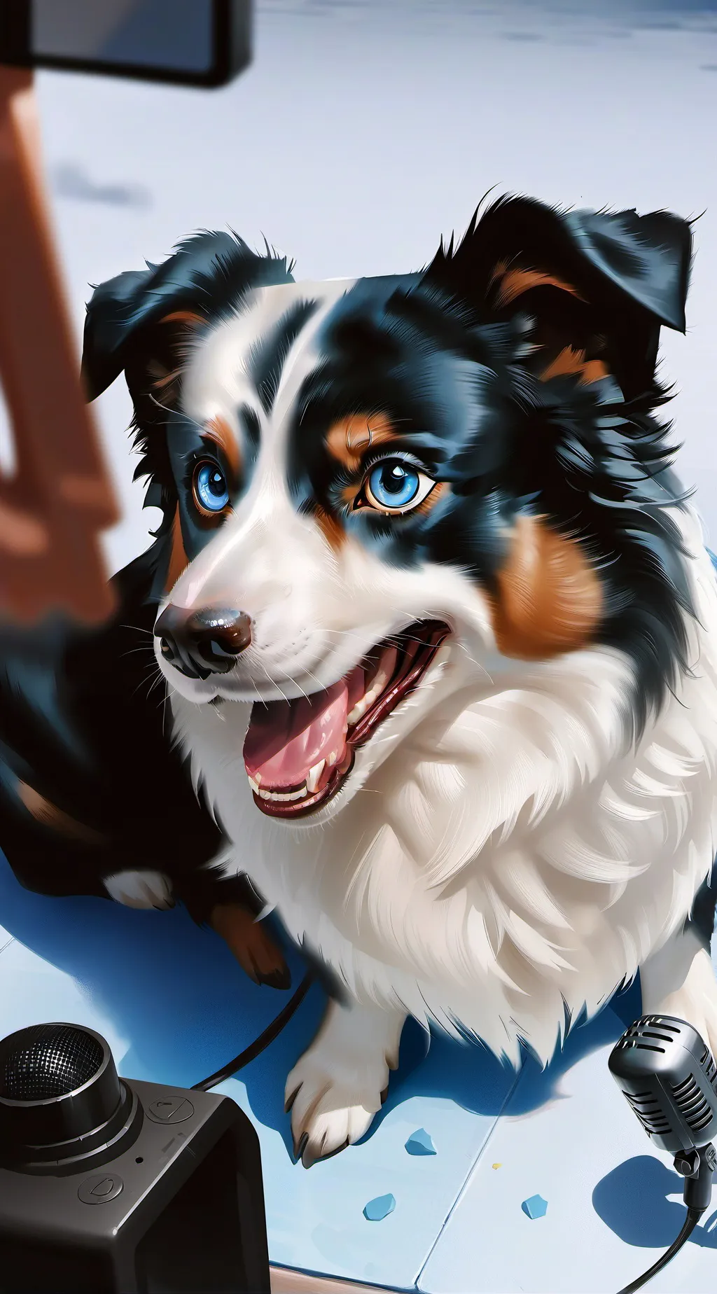 ai character: Blue background